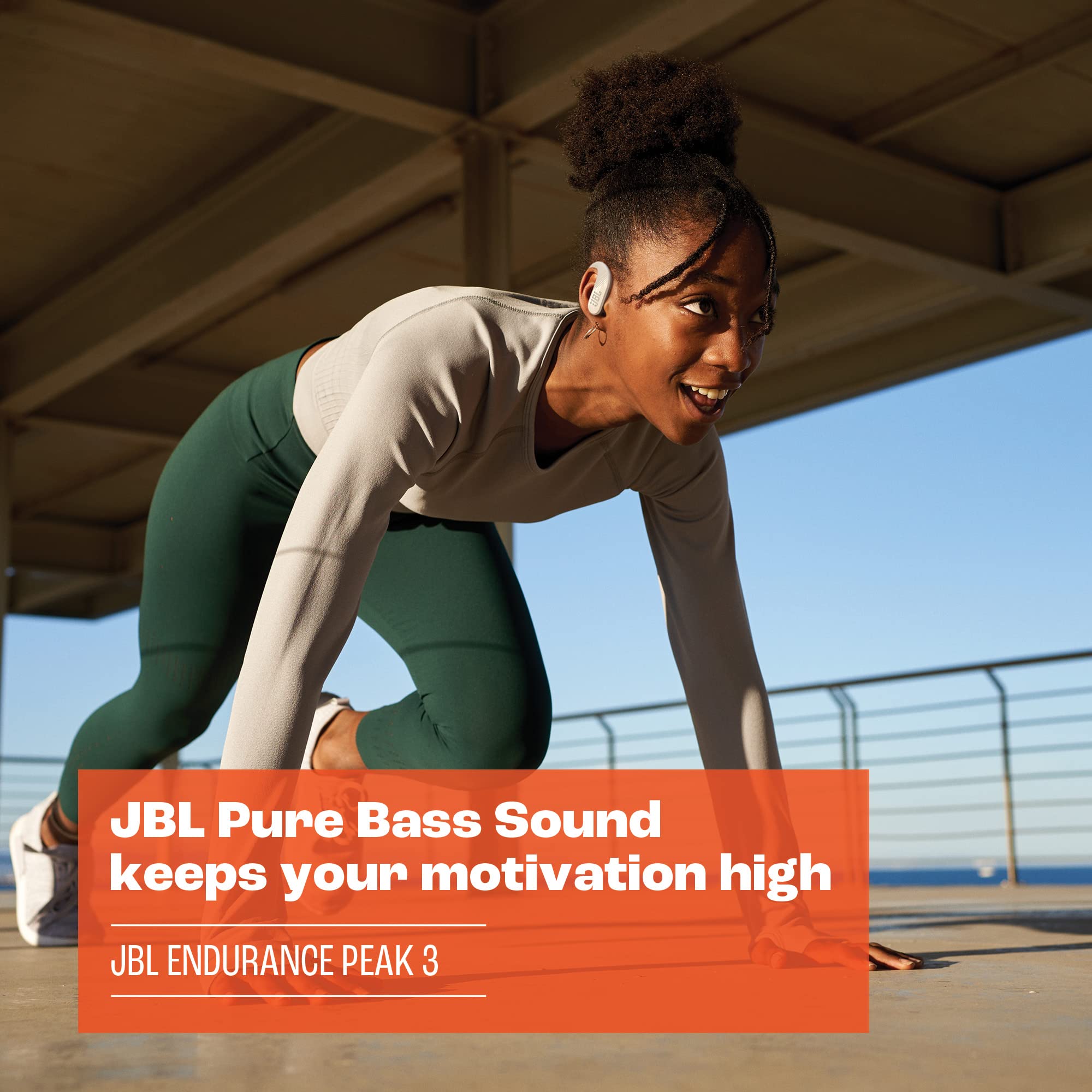 JBL Endurance Peak 3 - True Wireless Headphones (Black), Small