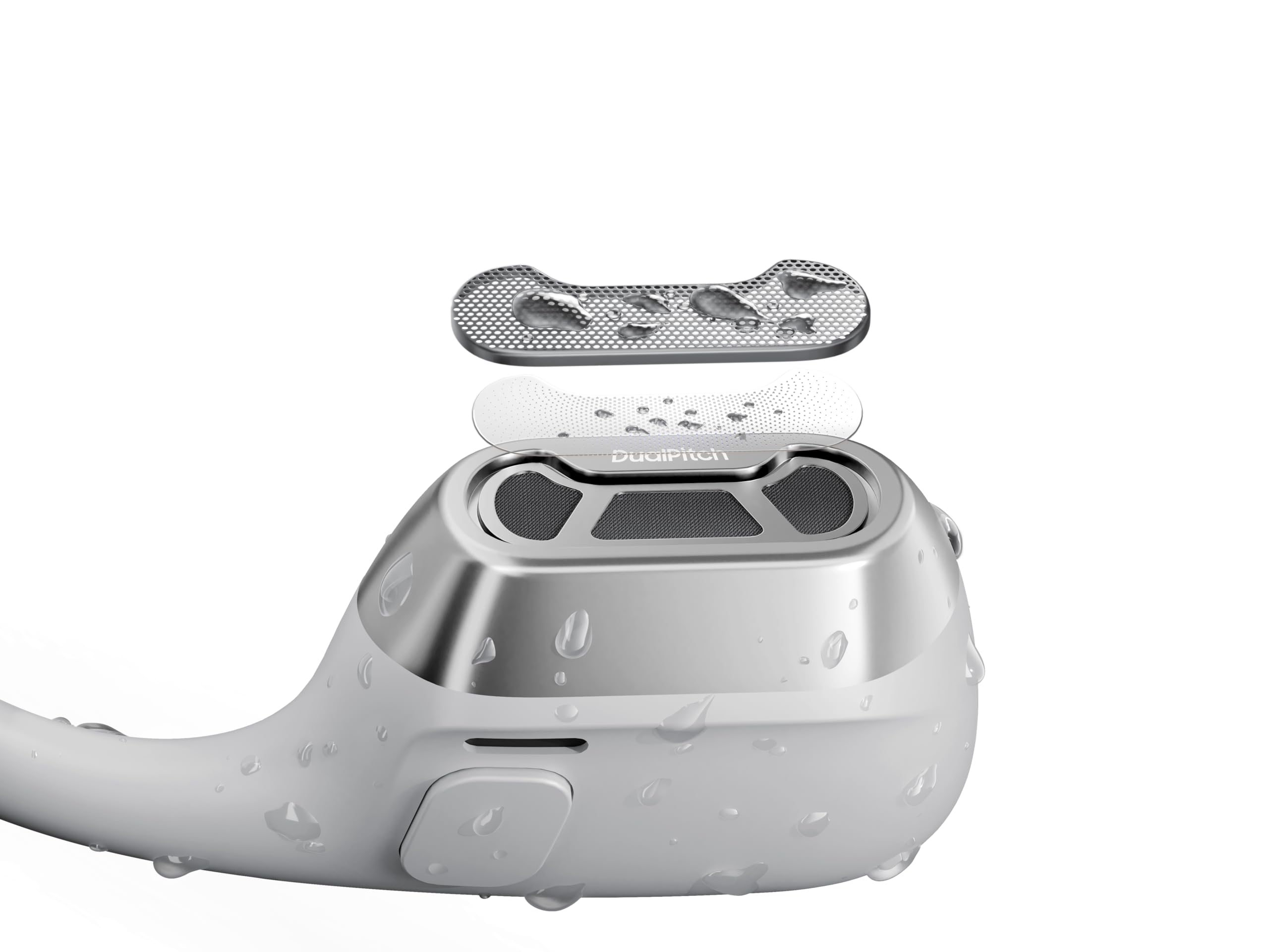 SHOKZ OpenRun Pro 2 Plata - Auriculares Deportivos de conducción ósea de oído Abierto, con Diadema, Resistentes al Sudor, Auriculares de Entrenamiento, Seguro, inalámbrico, Ajuste cómodo.