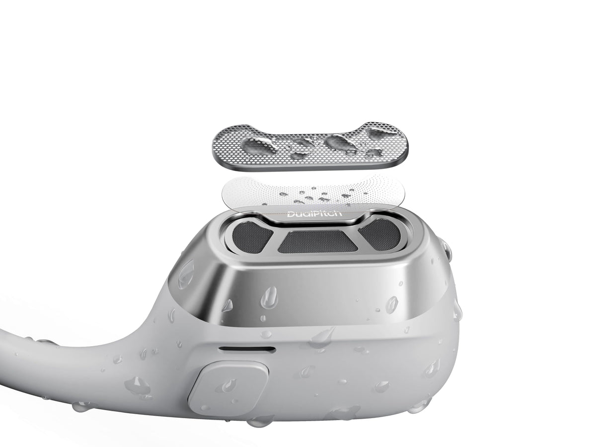 SHOKZ OpenRun Pro 2 Plata - Auriculares Deportivos de conducción ósea de oído Abierto, con Diadema, Resistentes al Sudor, Auriculares de Entrenamiento, Seguro, inalámbrico, Ajuste cómodo.