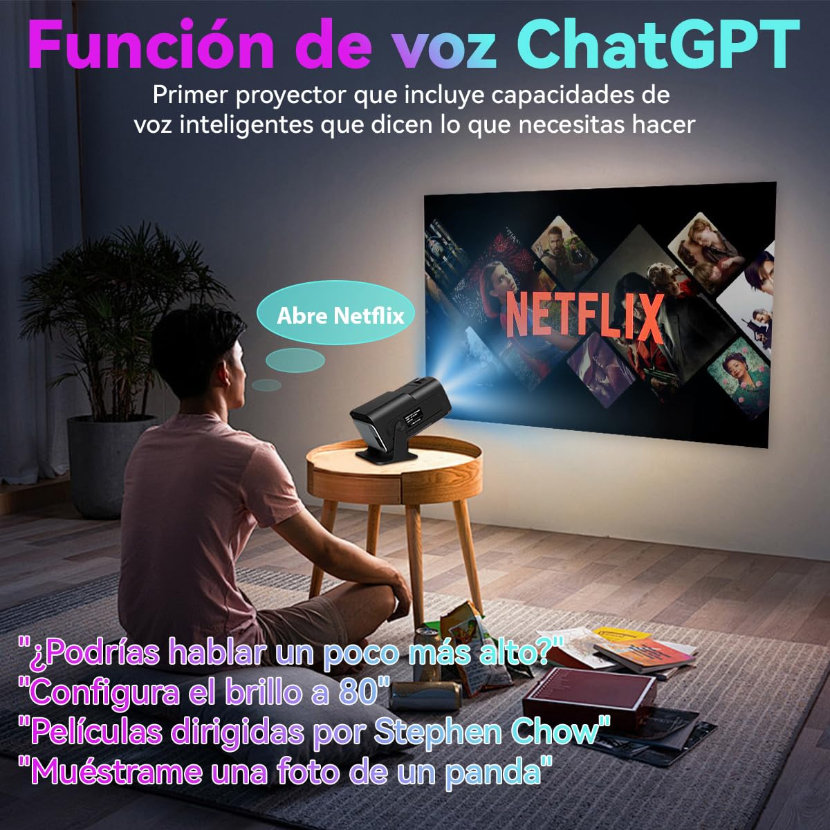 QYIKLPY Proyector 4K Portátil Netflix Oficial – Android 13