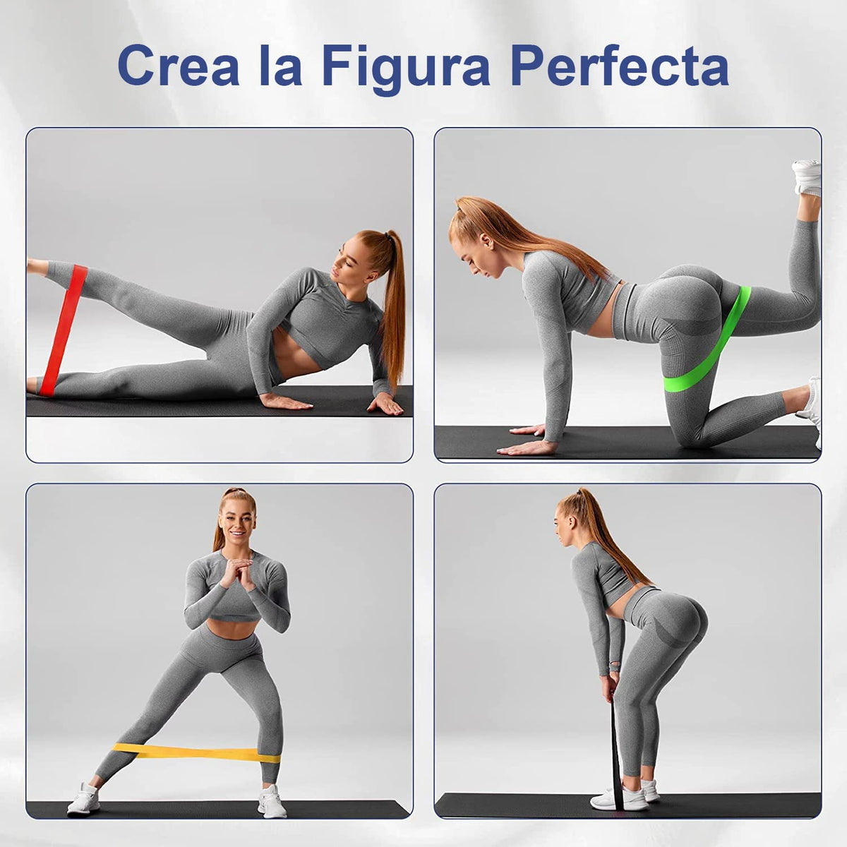 E T EASYTAO Bandas de Resistencia para Ejercicio 5 PCS para Yoga y Pilates