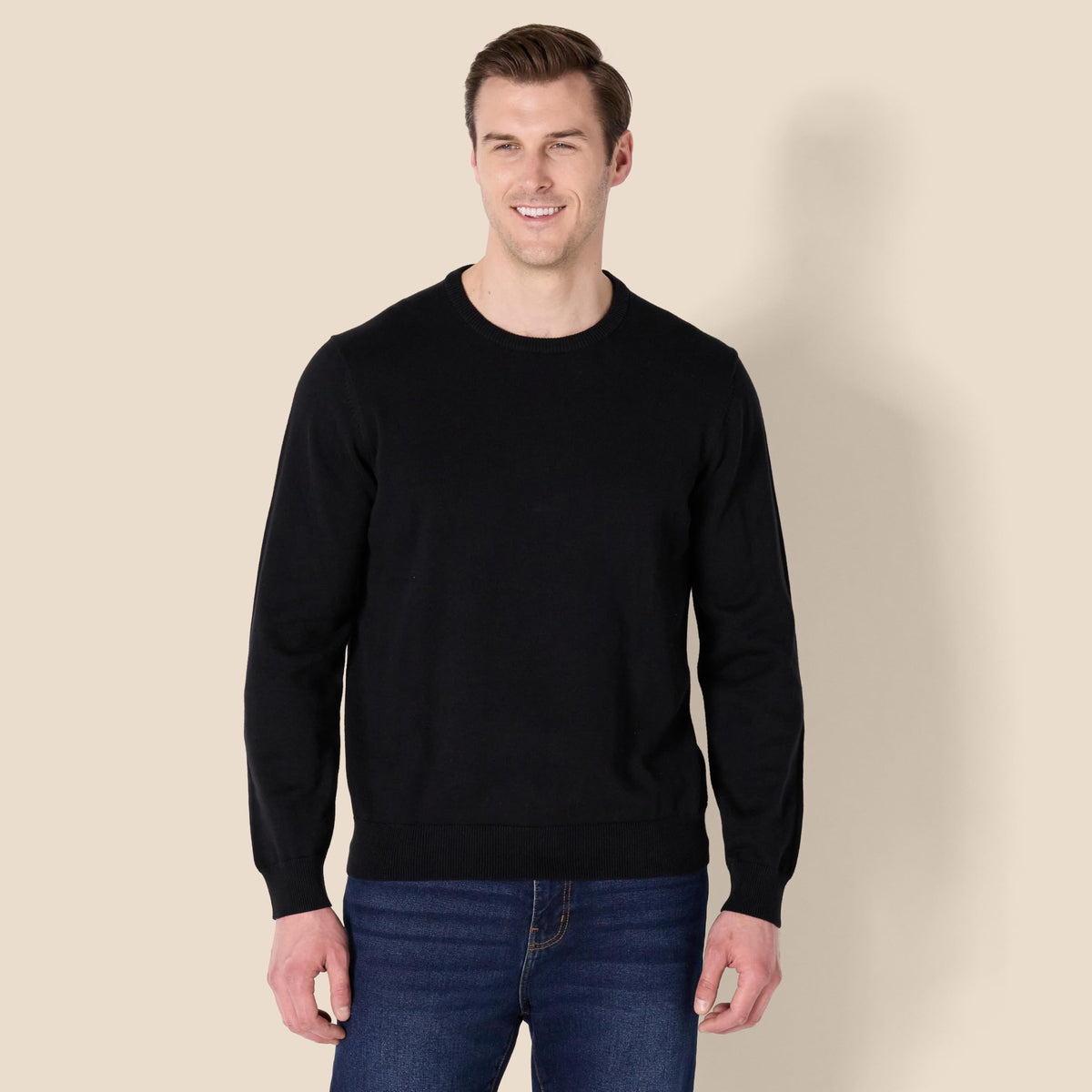 Amazon Essentials Men's Suéter de cuello redondo BlackGrande