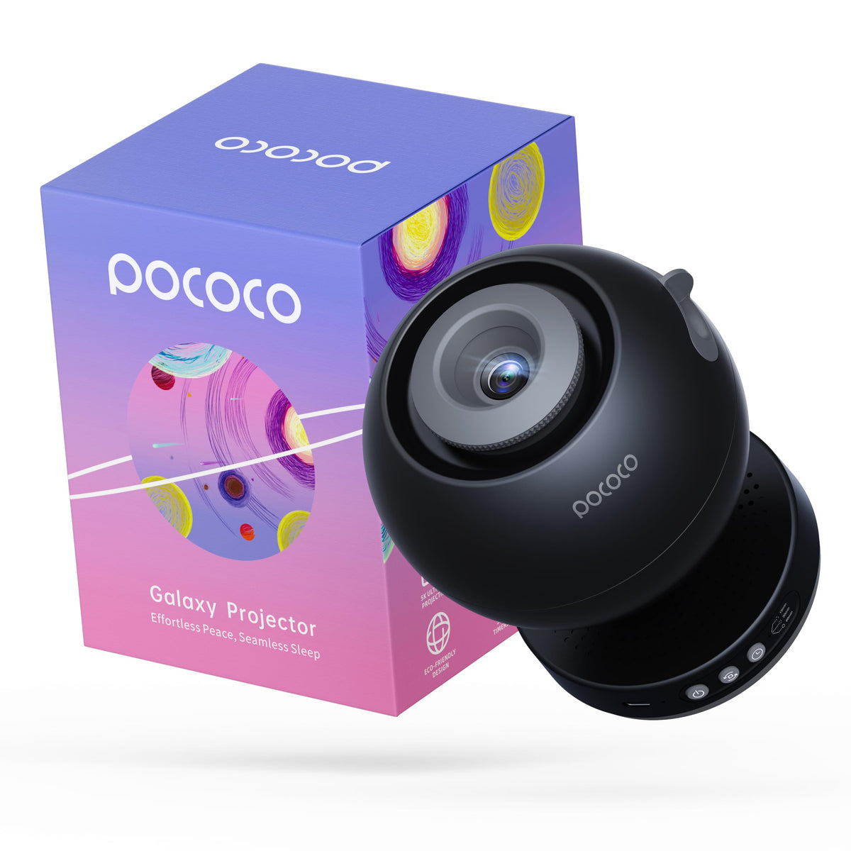 POCOCO Proyector Galaxy Star con lente de 2 m píxeles y discos 5 K, proyector de planetario para relajación, estudio y ayuda al sueño, incluye 2 películas, regalo ideal