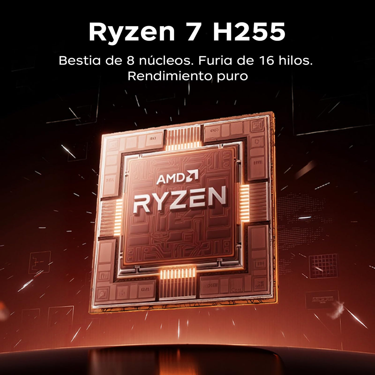 ACEMAGIC Laptop Gamer 16 Pulgadas | Procesador AMD Ryzen 7 H255 Gráficos Radeon 780M 16GB DDR5 RAM 512GB SSD NVMe | WiFi 6 | Teclado Retroiluminado| para Juegos y Trabajo Creativo