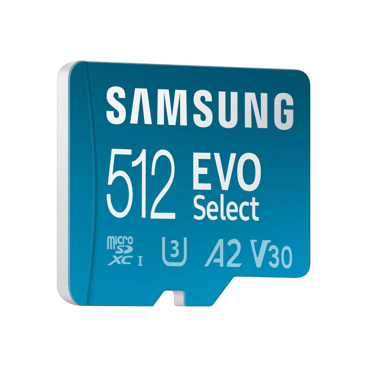 SAMSUNG EVO Select microSDMemory Card + Adaptador, 512GB microSDXC, hasta 160 MB/s, 4K UHD, UHS-I, C10, U3, V30, A2, para teléfono Celular, Smartphones, Nintendo-Switch y tabletas (MB-ME512SA/AM)