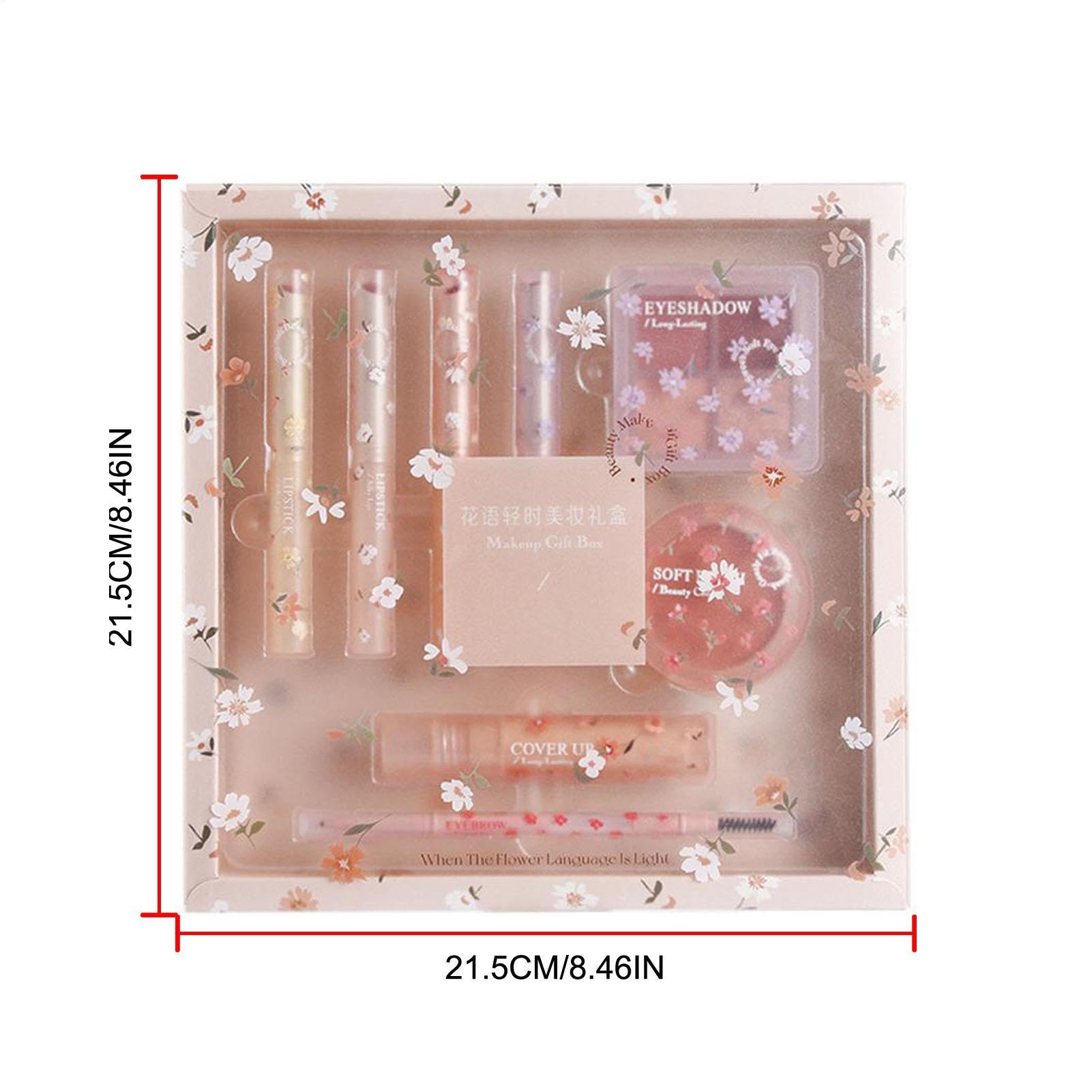 Juego De Paletas De Maquillaje Coreanas, 8 Piezas Kit Para Niñas Principiantes, Cosmético Corrector, Lápiz De Cejas, 4 Labiales Aterciopelados, Sombras De Ojos, Rubor,