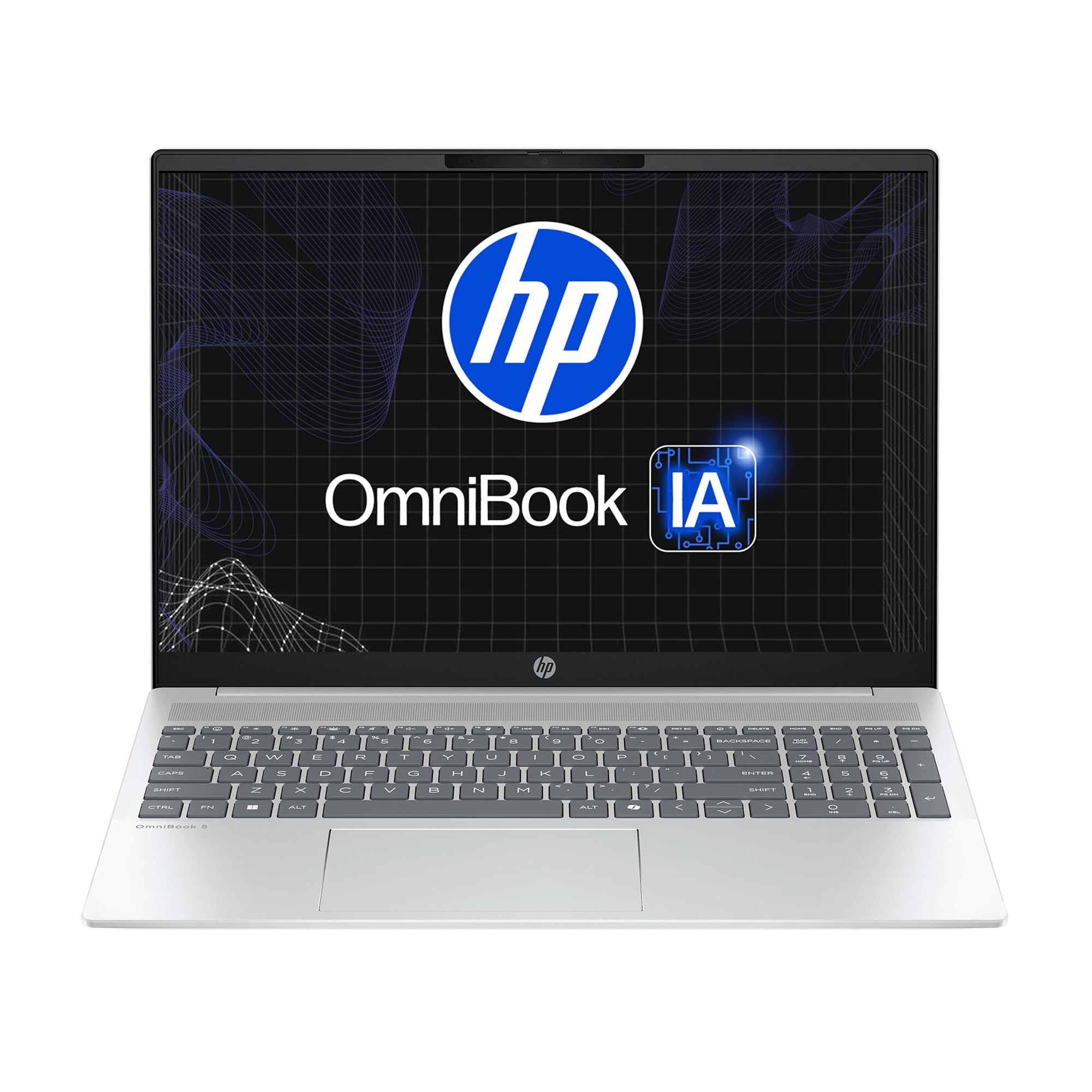 HP Laptop OmniBook 5 AI 16-af1053la, Intel Core Ultra 5, 16GB RAM, 512 GB SSD, 16", Pantalla OLED 2K (1920x1200), Windows 11 Home, Garantía México, Plata
