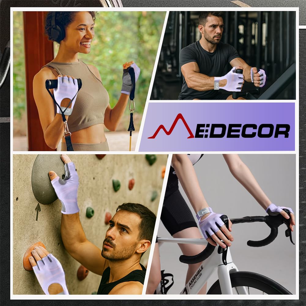 EDECOR Guantes Deportivos, Guantes de Gym con Muñequeras, Transpirables Antideslizantes para Hombre y Mujer con Toalla, para Entrenamiento y Fitness