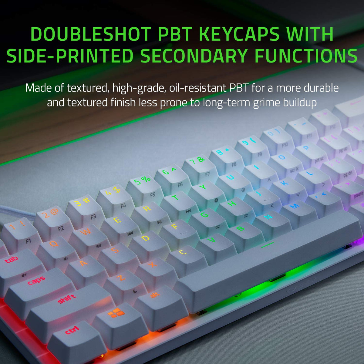 Razer Huntsman Mini 60% Teclado- Memoria integrada - Blanco Mercury (Reacondicionado)