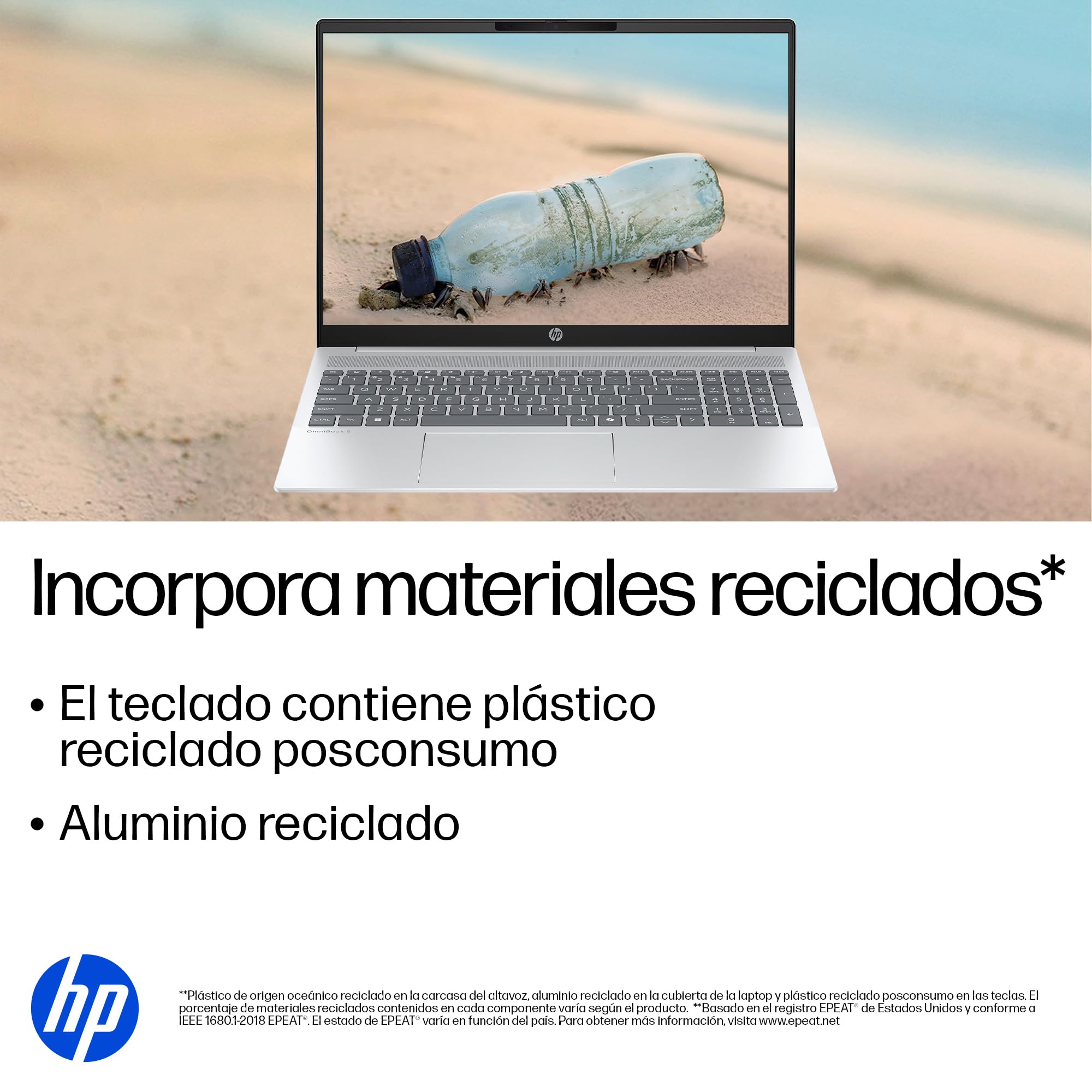 HP Laptop OmniBook 5 AI 16-af1053la, Intel Core Ultra 5, 16GB RAM, 512 GB SSD, 16", Pantalla OLED 2K (1920x1200), Windows 11 Home, Garantía México, Plata
