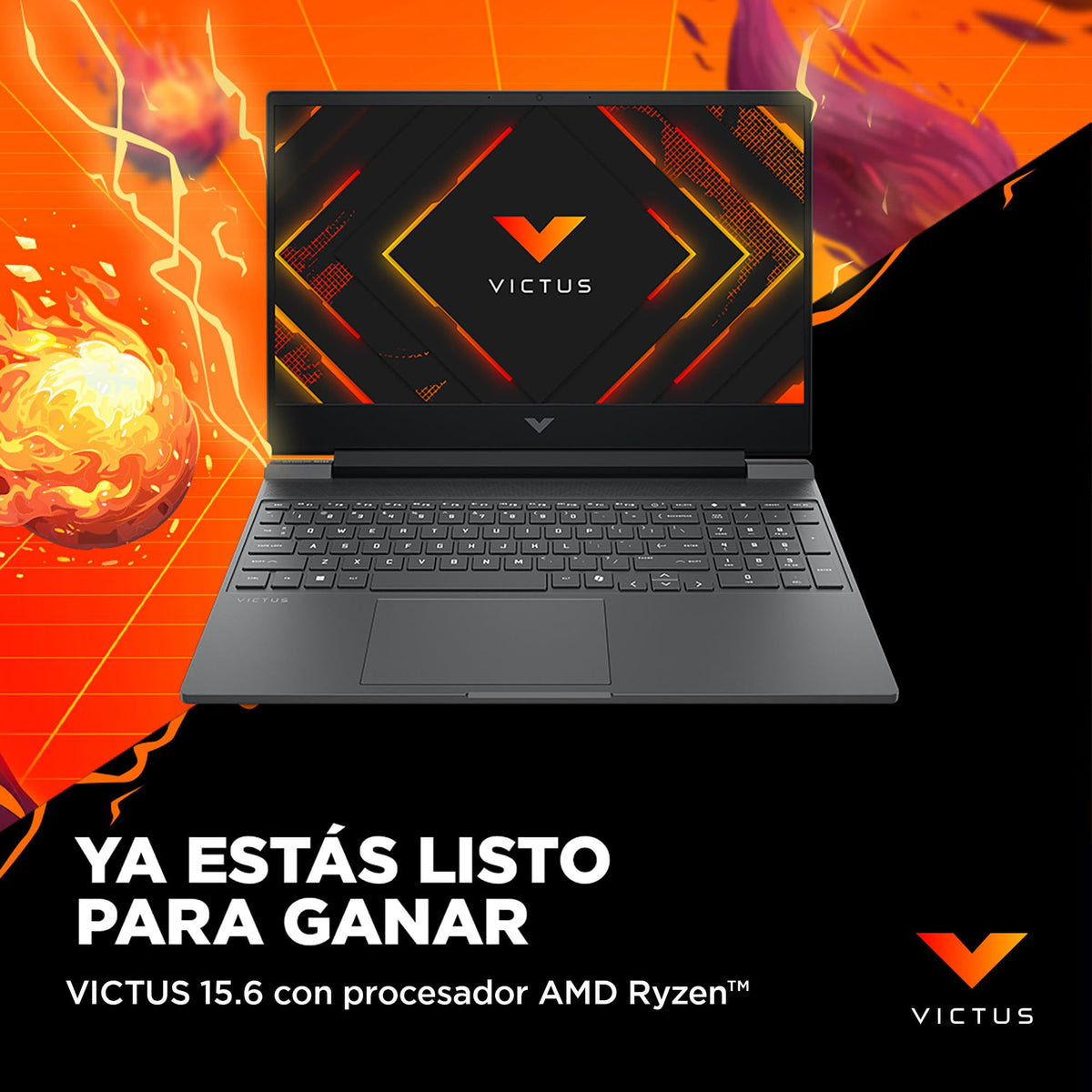 HP Laptop Gaming Victus 15-fb3036la, AMD Ryzen 7, 16 GB RAM, 1 TB SSD, 15.6", FHD, NVIDIA GeForce RTX 4050 (6GB), Windows 11 Home, Teclado en Español, Garantía Mexico, Plata Cromo