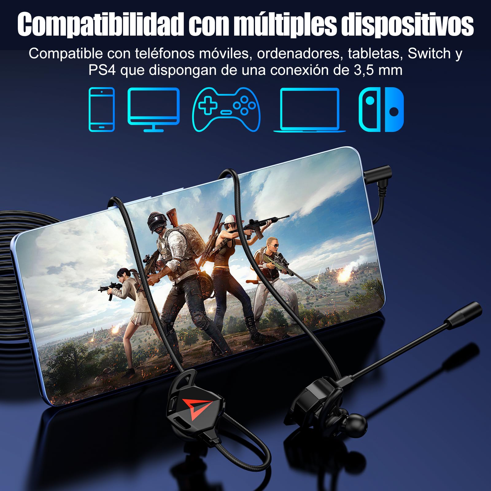 AXIDUN Audífonos Gaming Inear,Auriculares Gaming con Cable