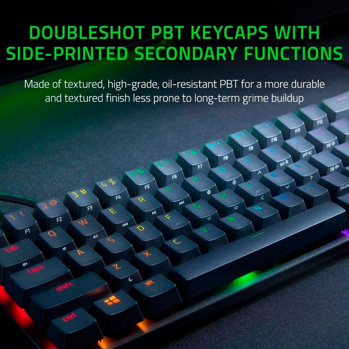 Razer Huntsman Mini 60% Edición Especial Teclado Mecanico - 61 Teclas, Alámbrico, QWERTY, Aluminio ,Cable Tipo C Desmontable, Chroma RGB para Pc Gamer, Teclado Gamer ( Reacondicionado)