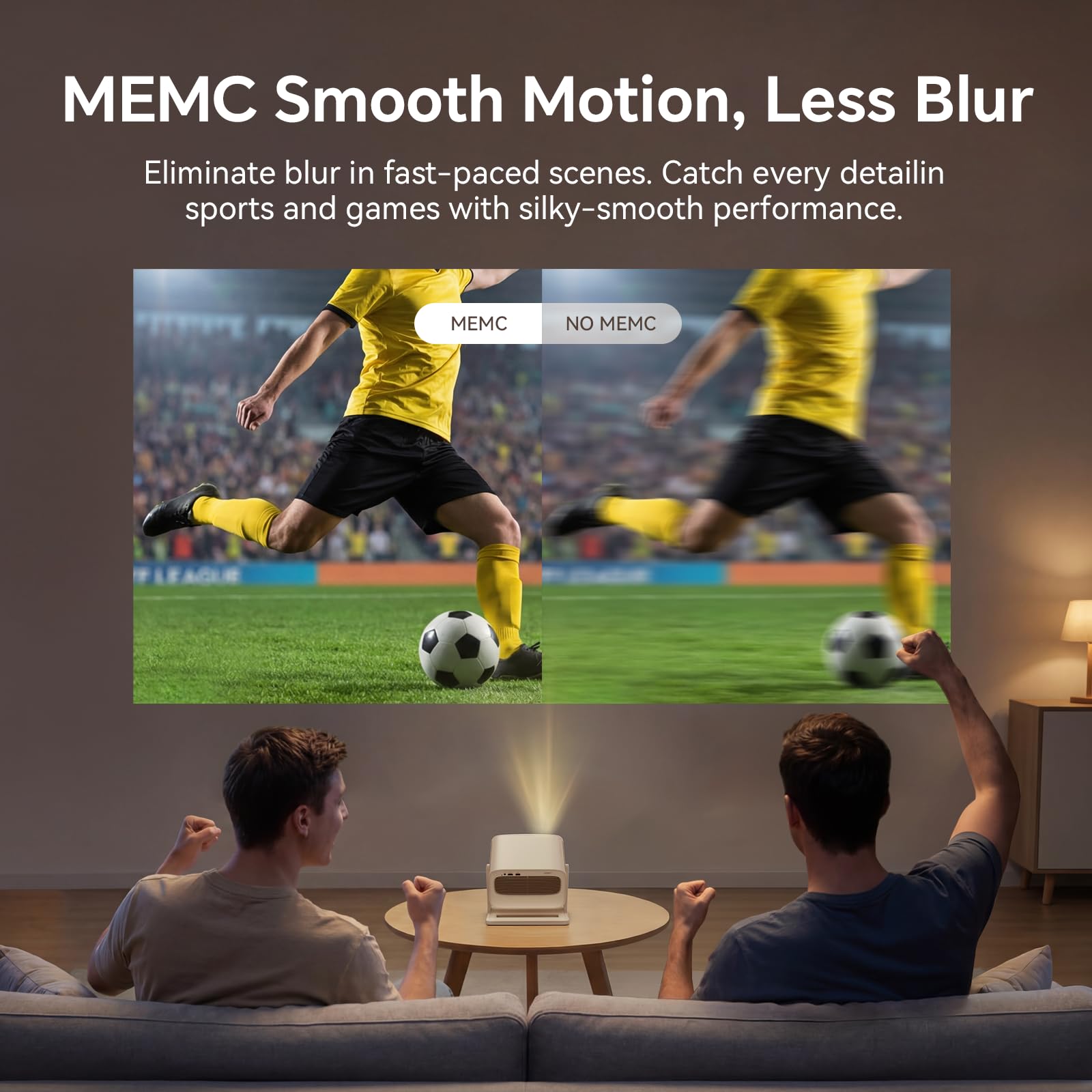 Wanbo Vali 1 Pro Proyector 4K Google TV Oficial WiFi y Bluetooth, Dolby Audio, MEMC, 1080P Nativo 900 ANSI, Enfoque Automático y Corrección Keystone, Portátil para Cine en Casa y Exterior hasta 260"