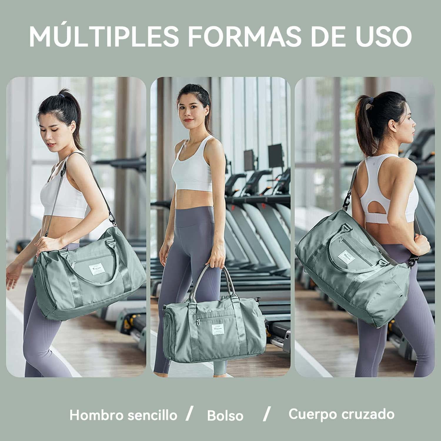Bolsa Deportiva para el Gym con Compartimento para Zapatos y Bolsa de Agua Húmeda,Bolsas de Viaje para Hombre y Mujer,Ideal para Viajes, Entrenamiento, Yoga, Deportes