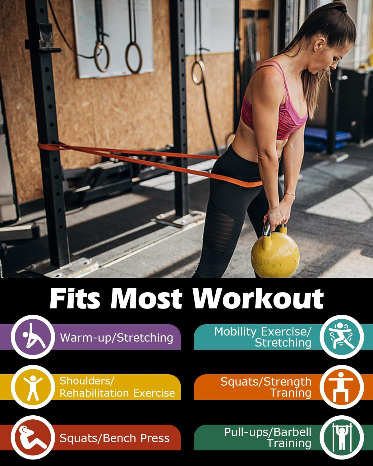 Zacro Ligas de Resistencia para Ejercicio 6PCS (Látex 100% Natural), Bandas Elásticas para Ejercicio, Fuerte Bandas de Resistencia para Pull Up & Crossfit con Ancla de Puerta, póster y Bolsa