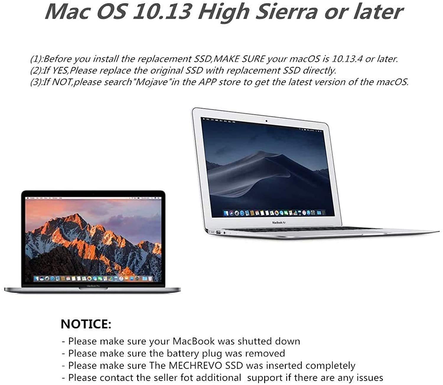 CARYWON M.2 NVME SSD Convertidor Adaptador para MacBook Air Pro Retina Mediados de 2013_2017, NVME/AHCI SSD Kit actualizado para A1465 A1466 A1398 A1502(Black)