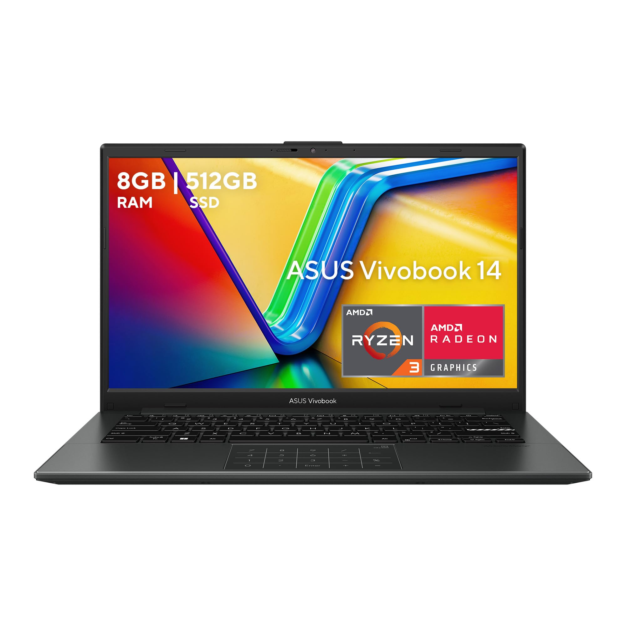 ASUS Vivobook Go 14/ Ryzen 3 7320U/ AMD Radeon Graphics/ 8GB - 512GB SSD/Wi-Fi 5 + Bluetooth 5.1/ Teclado en Español (Garantía y Servicio con la Marca en México)
