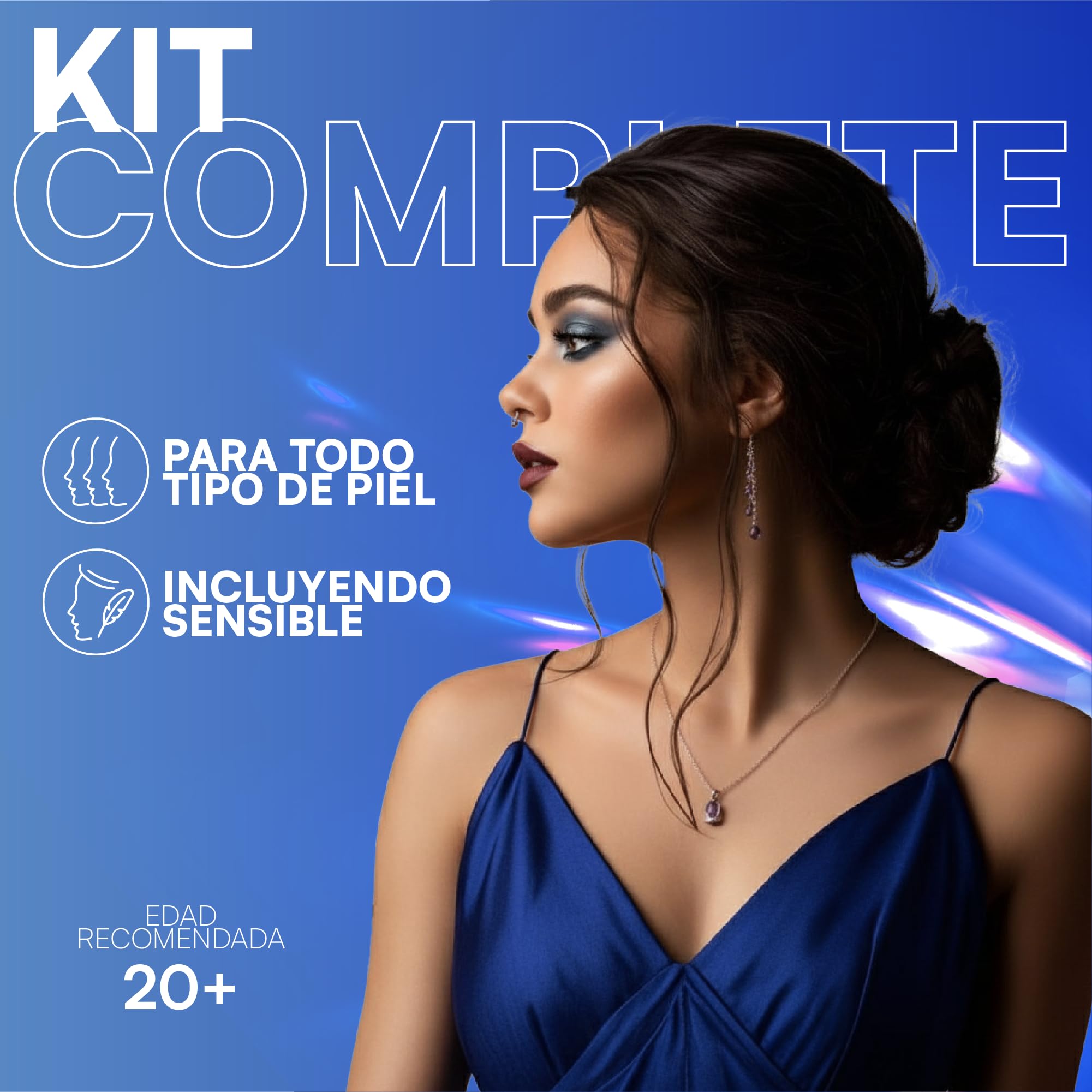 MIST JEWEL Kit de Skincare con 3 Serums Faciales: Vitamina C, Retinol y Ácido Hialurónico + Vitamina E | Rutina de sueros faciales Antiedad, Hidratante, Iluminadora Día y noche (KIT facial complete)