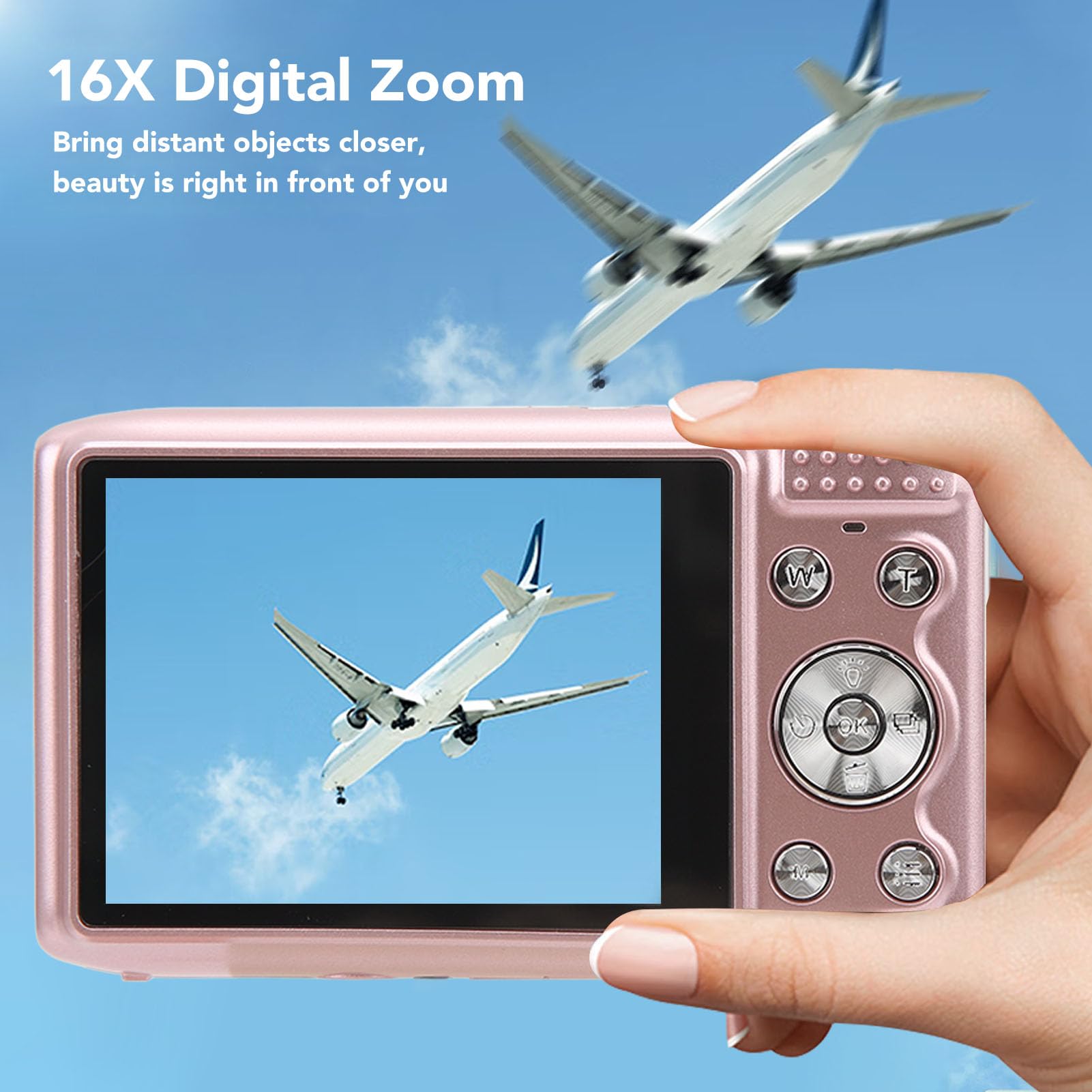 Cámara Digital, Cámara de Fotografía Temporizada Fija con Zoom 16X de 58MP 4K HD con Pantalla de 2,88 Pulgadas, Cámara de Vídeo Portátil para Reuniones Deportivas (-2214230088412)