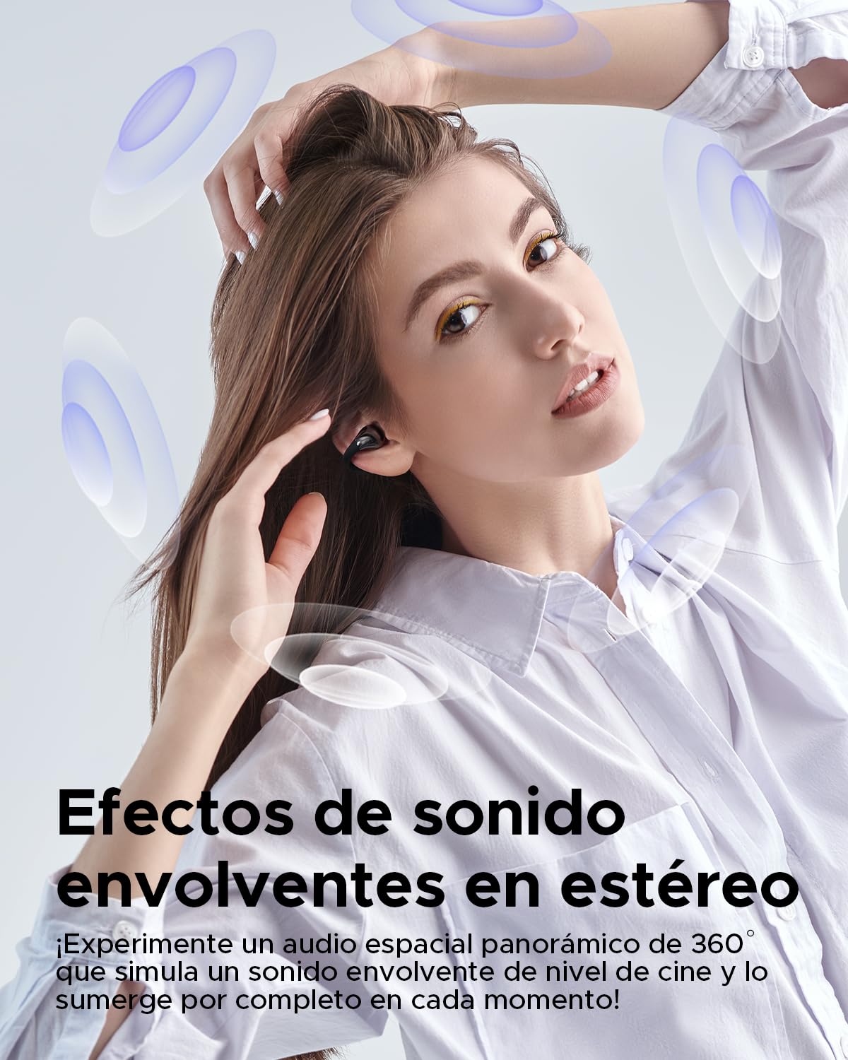 truefree B1 Audífonos de Oído Abierto Inalámbricos Bluetooth 5.4 Opean-Ear Graves dinámicos, 4 mics para Llamadas claras, conexión Dual, Ajuste Ligero y Seguro, Ideales para Deportes, Control de App