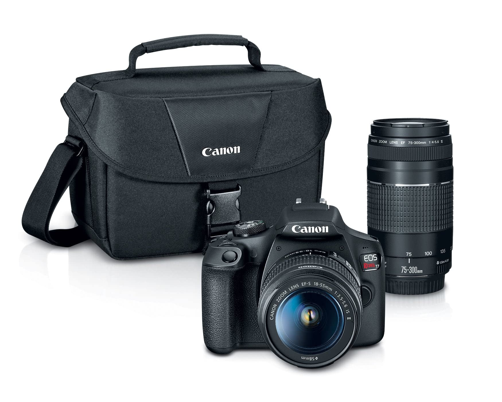 Canon EOS Rebel T7 Cámara DSLR | Kit de 2 Lentes con Lente EF18-55mm + EF 75-300mm, Negro