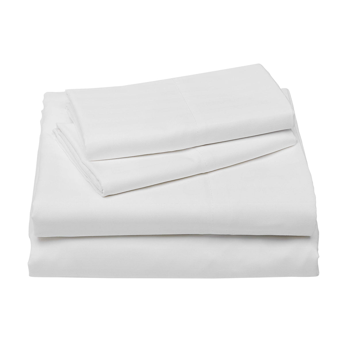 Amazon Basics - Sábanas de cama suaves y transpirables de lujo, microfibra de lujo, rayas blancas brillantes, 4 piezas, sin arrugas