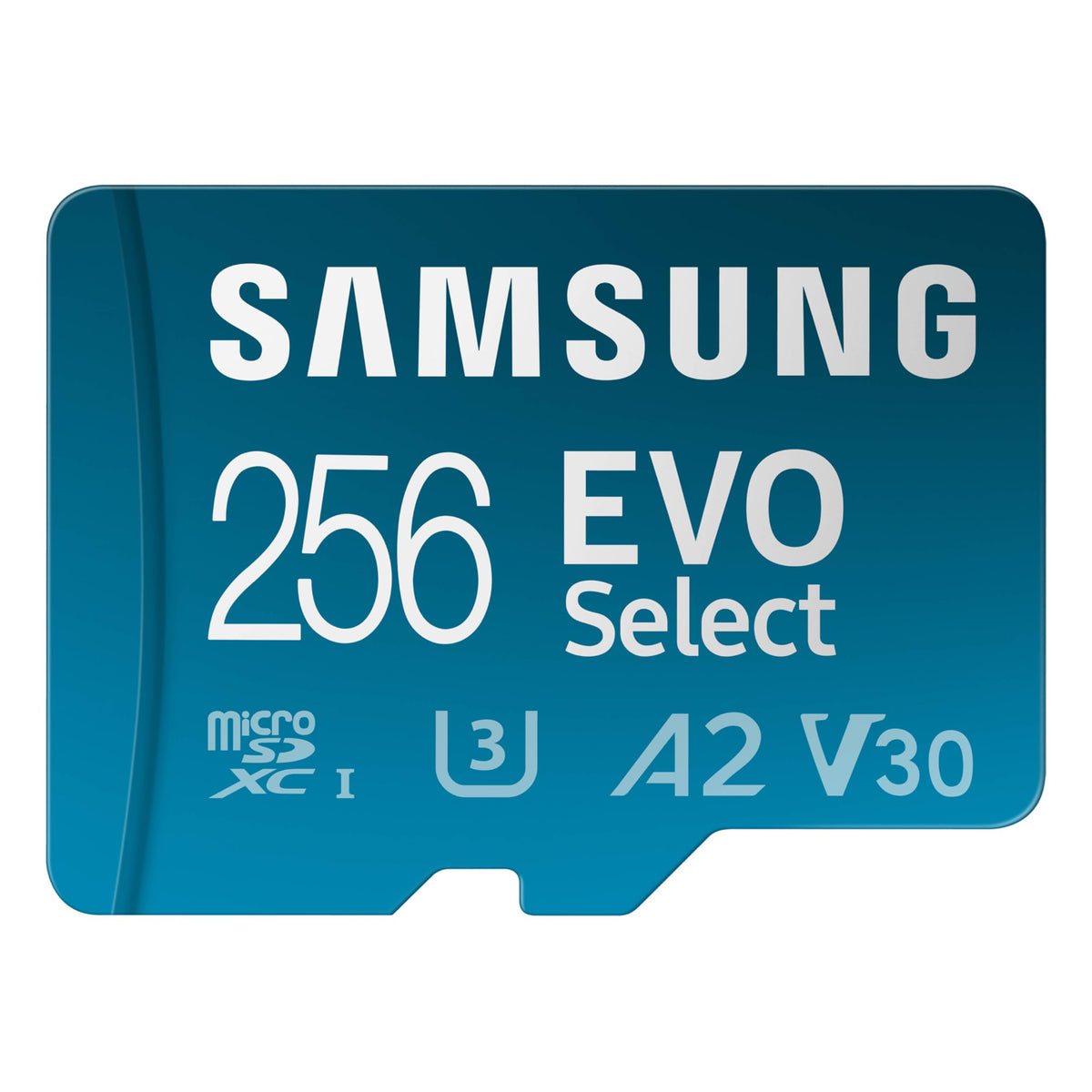 SAMSUNG EVO Select microSDMemory Card + Adaptador, microSDXC de 256 GB, hasta 160 MB/s, 4K UHD, UHS-I, C10, U3, V30, A2, para teléfono Celular, Smartphones, Nintendo-Switch y tabletas (MB-ME256SA/AM)