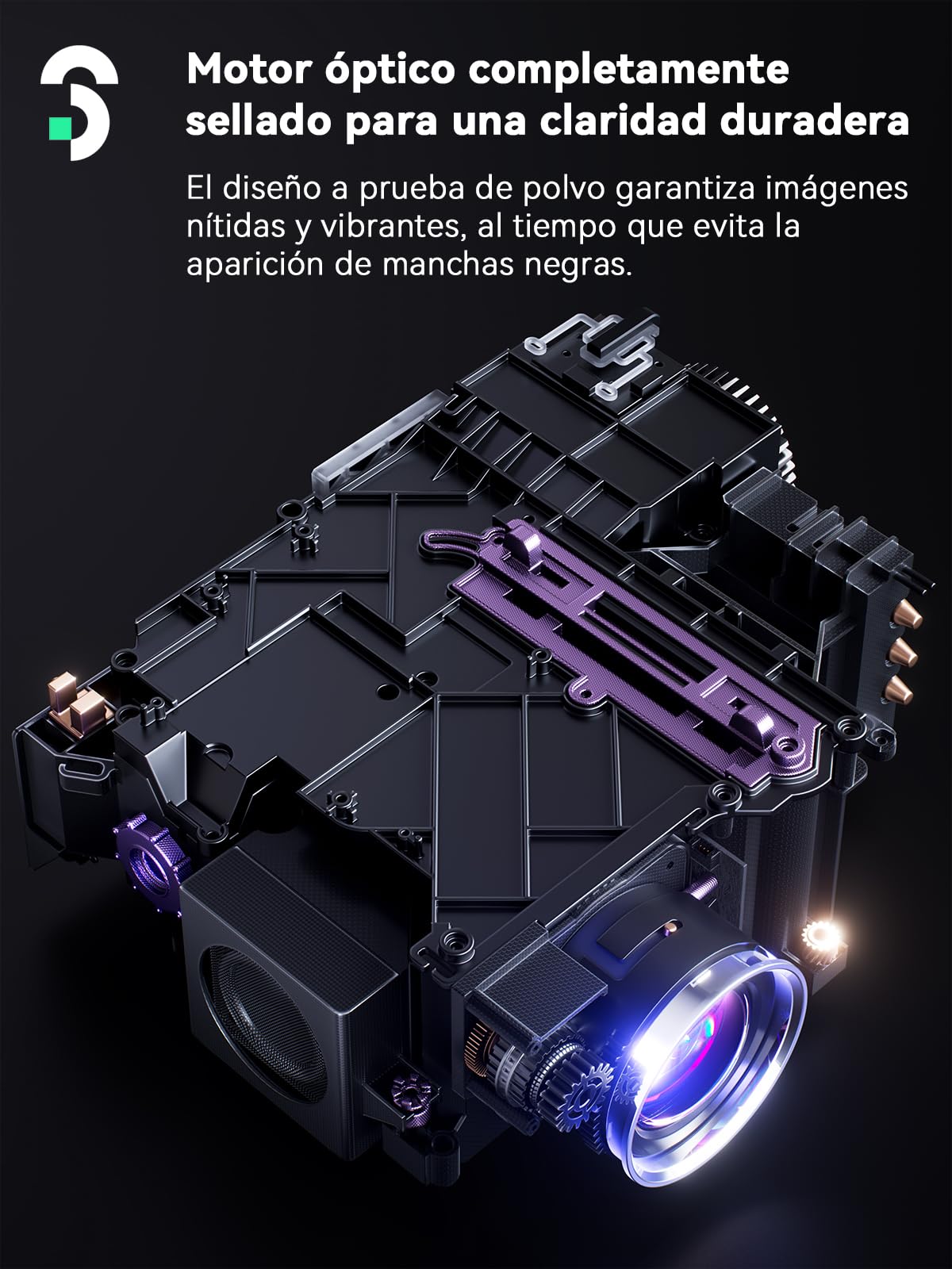 SOOMFON SK3 Android Proyector 4K Soporte Netflix Oficial WiFi y Bluetooth, 1080P Nativo 500 ANSI, Enfoque Automático y Corrección Keystone, Portátil para Cine en Casa y Exterior hasta 200"