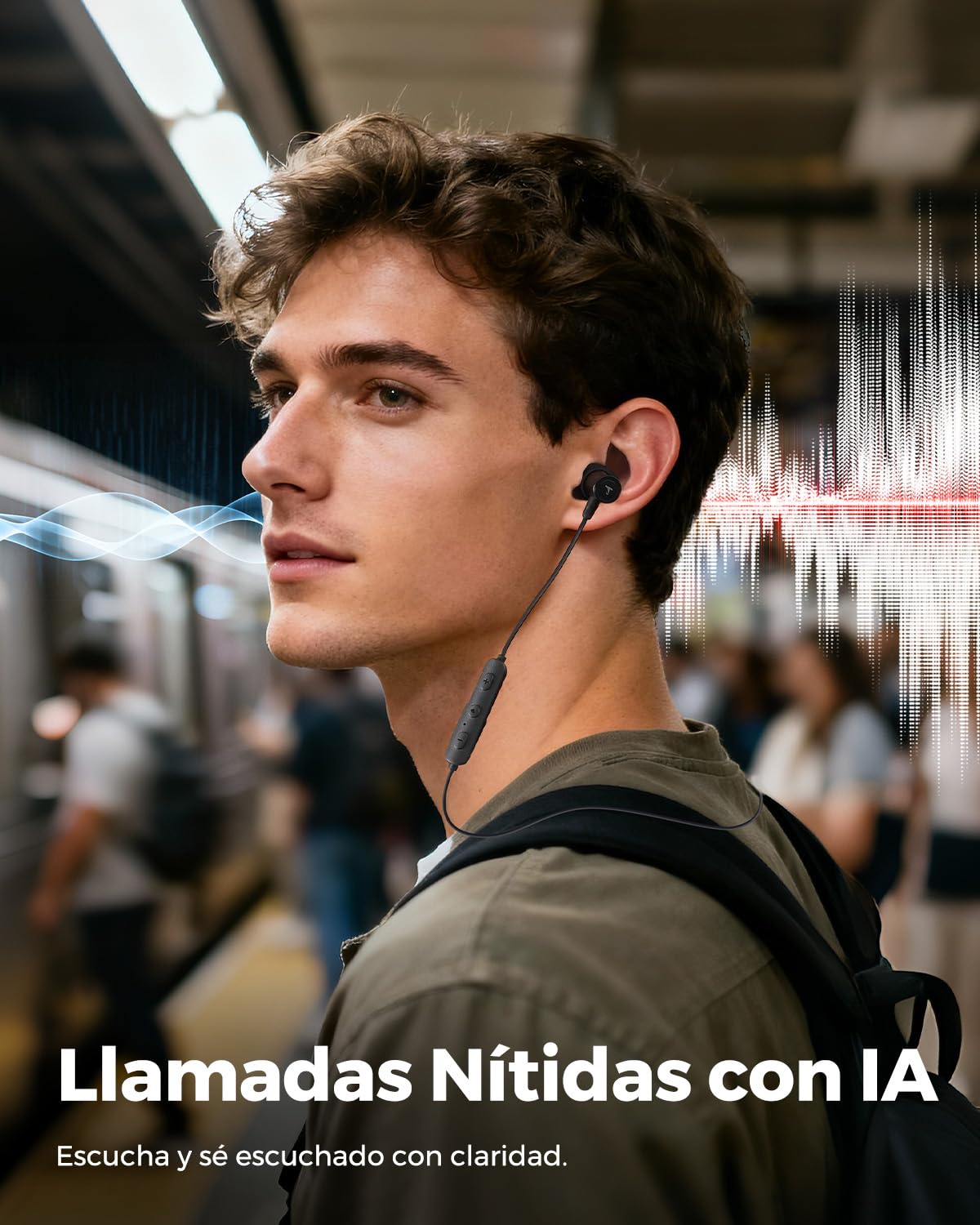 truefree Audífonos Inalámbricos Deportivos con Cuello, 11mm Controlador Dual Magnético, 20H de Duración de Batería, IP67 Resistente al Agua, Carga Rápida, Cancelación de Ruido AI, Baja Latencia