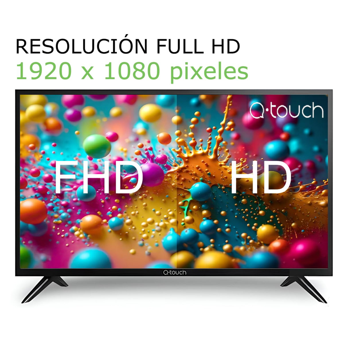 Q-Touch - Smart TV Android 40" HD - Pantalla LED, WiFi, Netflix, Youtube