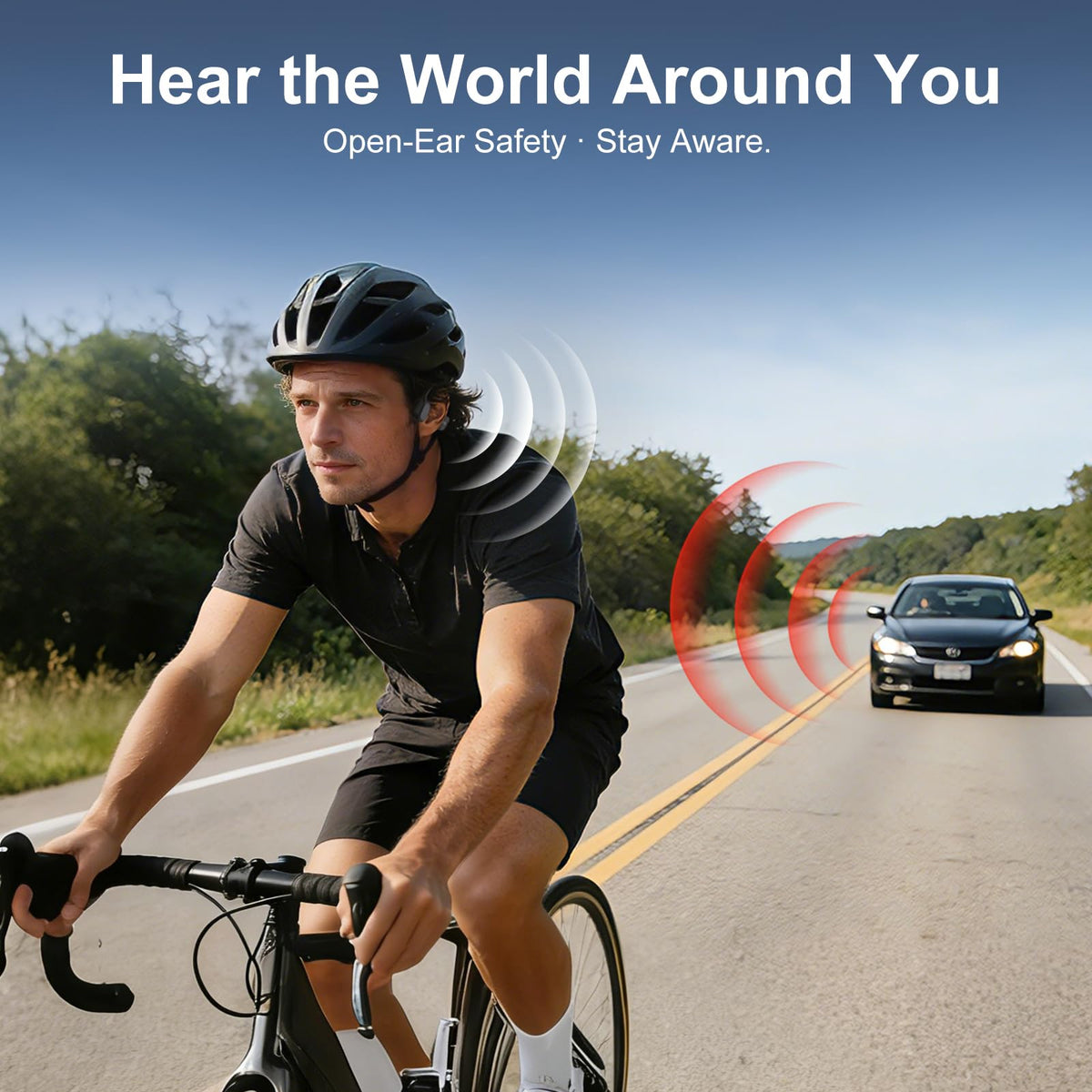 sunvito Audífonos de Conducción Ósea, Auriculares Inalámbricos Open-Ear Bluetooth 6.0 Deportivos con Micrófono, IPX6 Impermeable, 10H de Batería, para Correr y Ciclismo