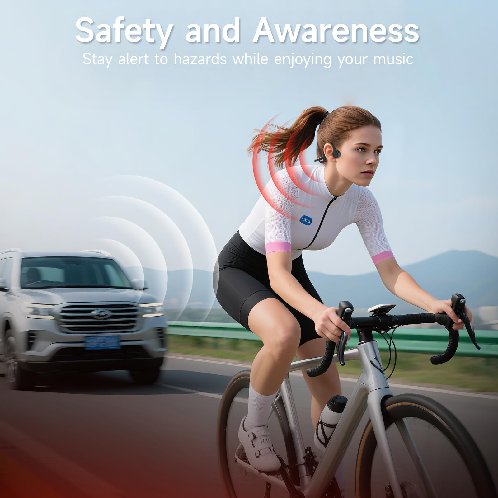 IFECCO Audífonos Conducción Ósea Natación - IP68 Agua Audífonos para Nadar Bluetooth 6.0,Oído Abierto con Reproductor MP3 de 8GB Auriculares para Natación Carreras y Ciclismo