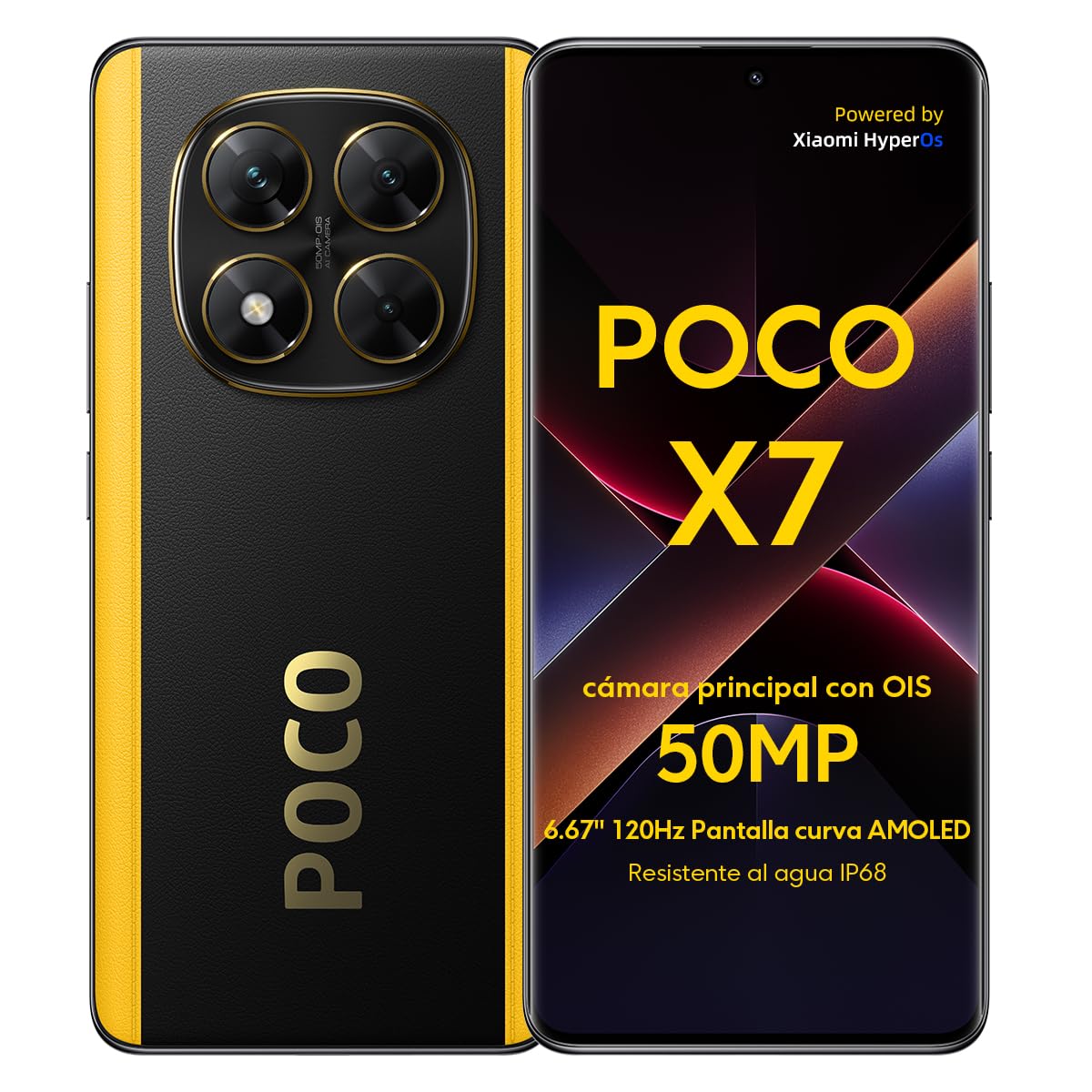Xiaomi Teléfono Celular Poco X7 12+512GB Negro NFC 5G Powerful Dimensity 7300-Ultra CrystalRes 1.5K AMOLED Curved Display