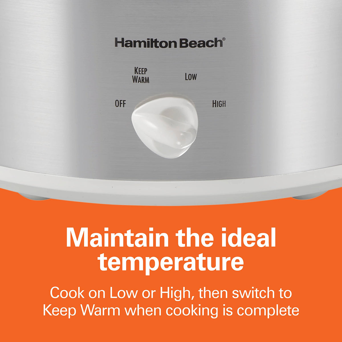 Hamilton Beach Olla de Cocción Lenta, 3.78 Litros, Cerámica, Acero Inoxidable (33140V)