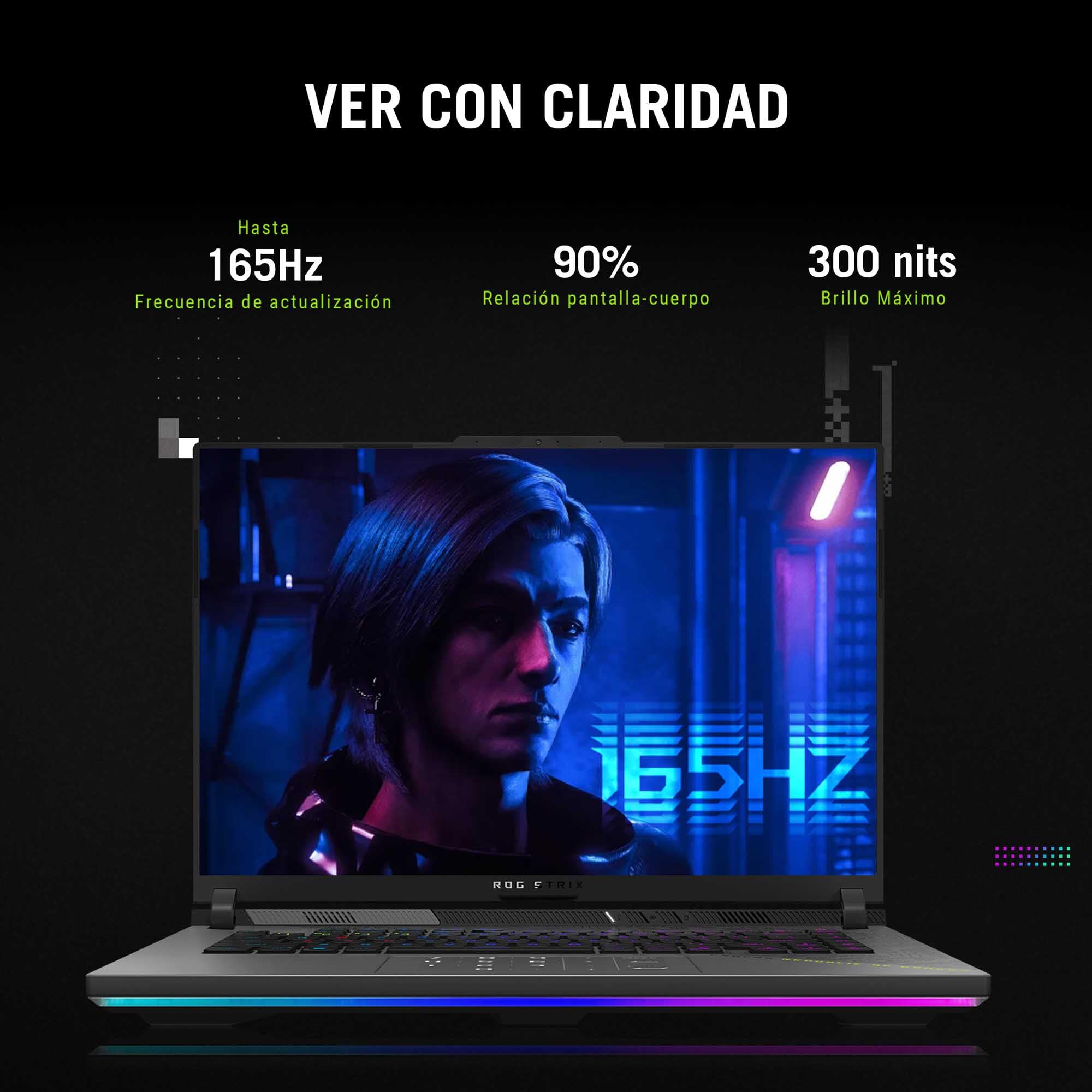 ASUS ROG Strix G16 AMD Ryzen™ 9 8940HX/NVIDIA® GeForce RTX™ 5050/ 16GB/ 512GB SSD/Teclado Retroiluminado de 4 Zonas/Garantia con la Marca en Mexico