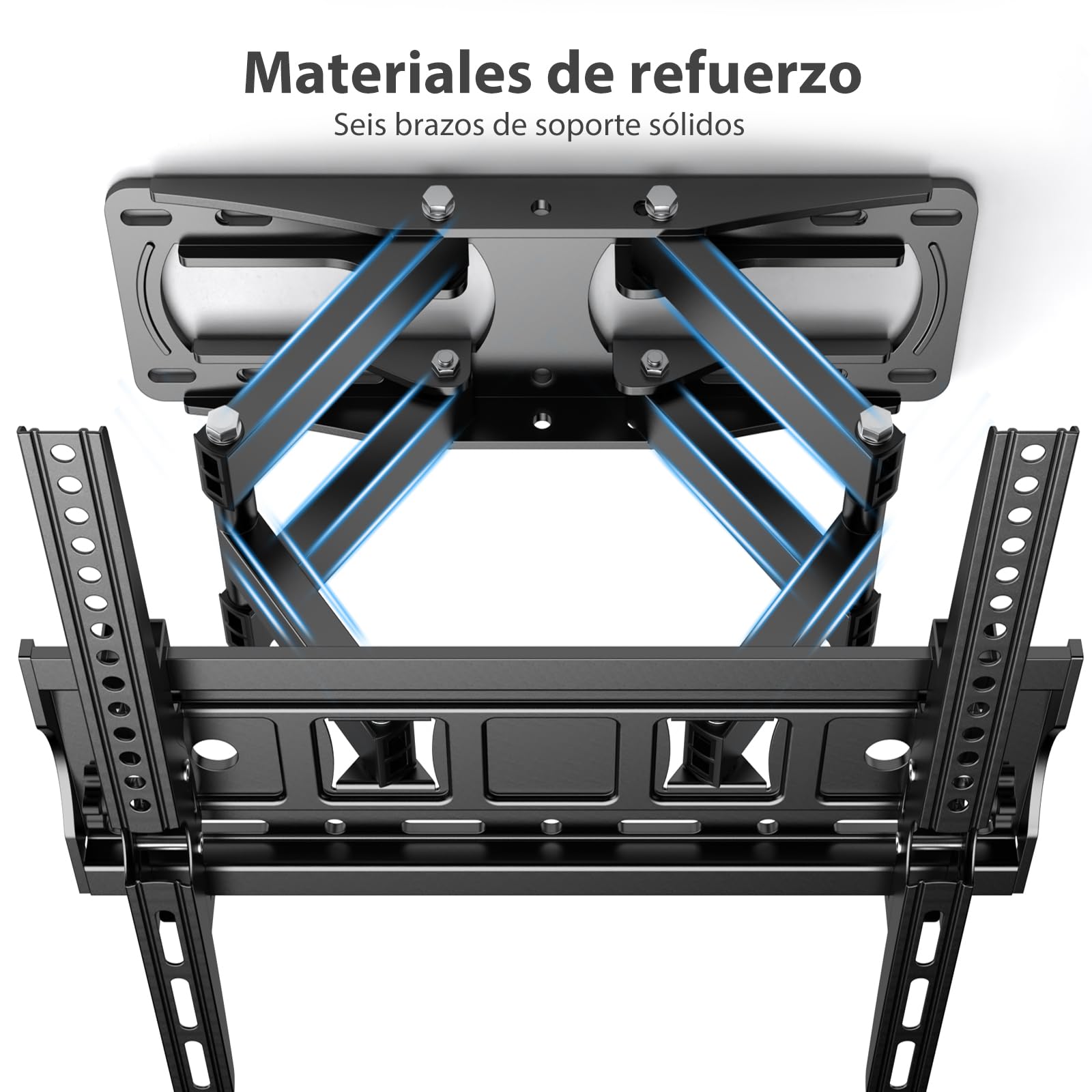 JXMTSPW Soporte para TV movible de 26-65 Pulgadas,Soporte Pared TV de Articulado Inclinable y Giratorio de Movimiento Completo MAX VESA 400x400 mm,Base para Television Pantalla Carga hasta 50 kg