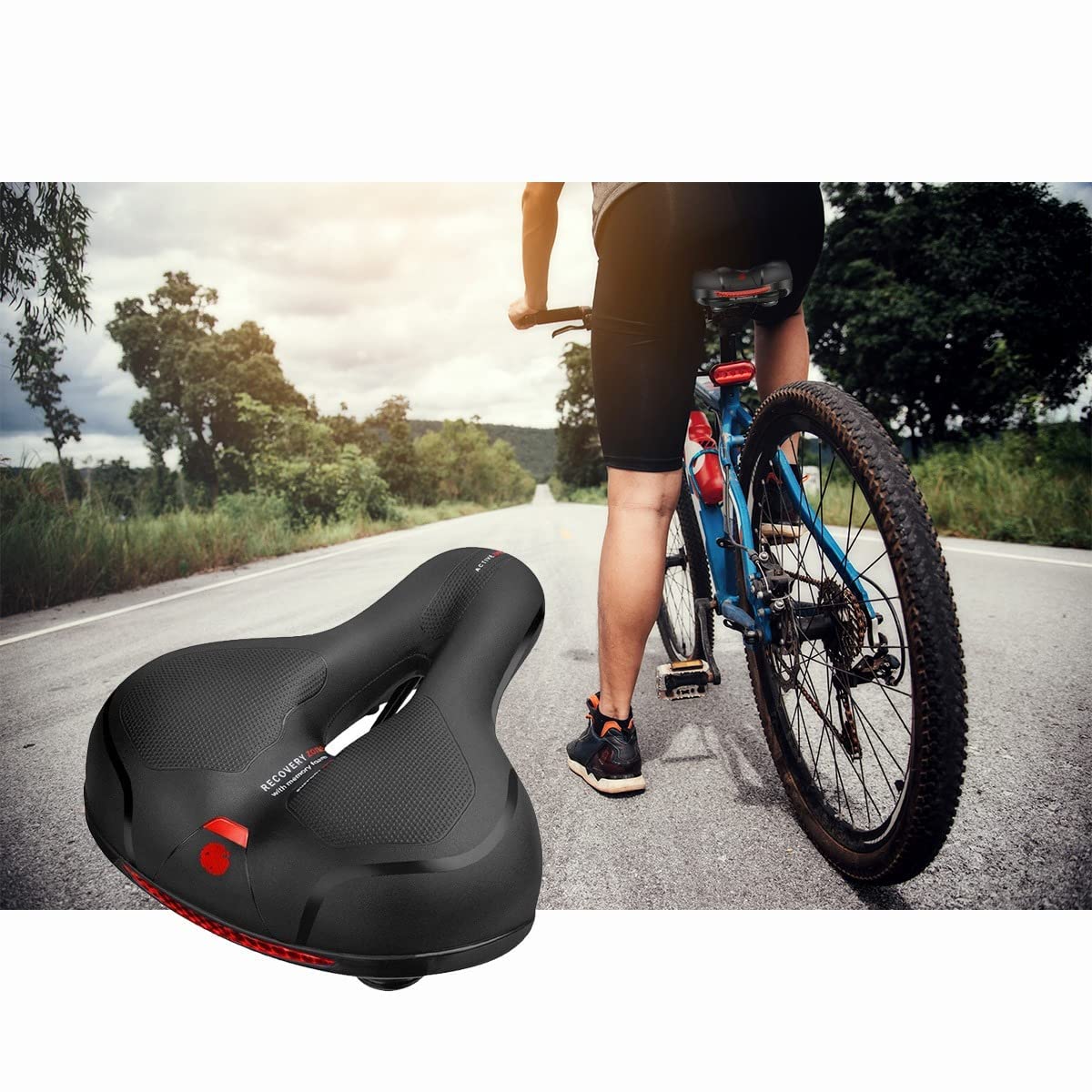 Raganet, Asiento de Bicicleta Comfort Sillín, Cojín Suave, Impermeable, Prostático y Compatible con Bicicletas De Montaña, Urbanas, Carreras y de Ejercicio, Unisex