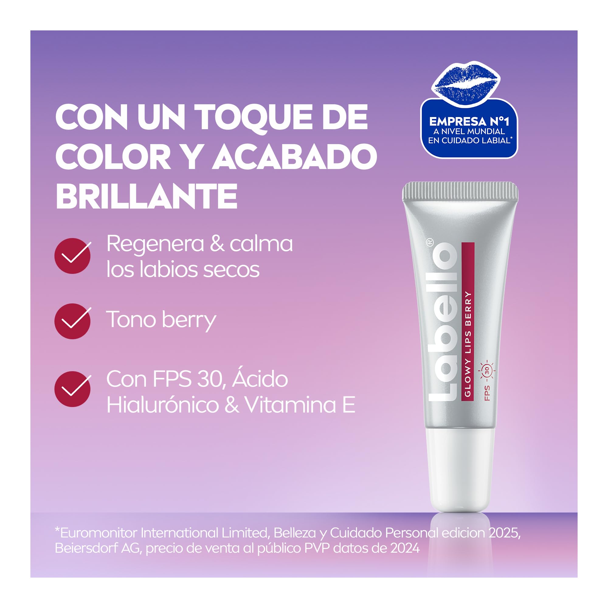 LABELLO Bálsamo Labial Glowy Lips Berry + FPS 30