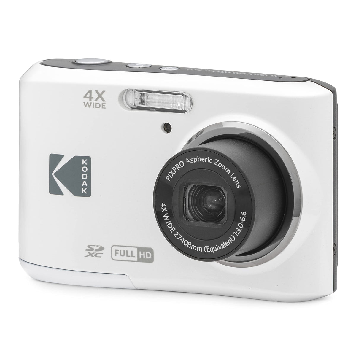 KODAK PIXPRO FZ45-WH - Cámara Digital de 16 MP, Zoom óptico de 27 mm, Gran Angular, 1080P, Full HD, Video, 2,7 Pulgadas, cámara de vlogging LCD (Blanco)