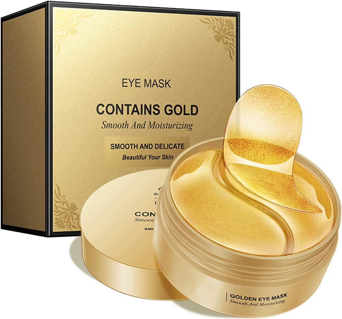 Allphv-Parches Ojos 24k Oro, 60 Pcs, Colágeno, Contorno de Ojos Antiarrugas