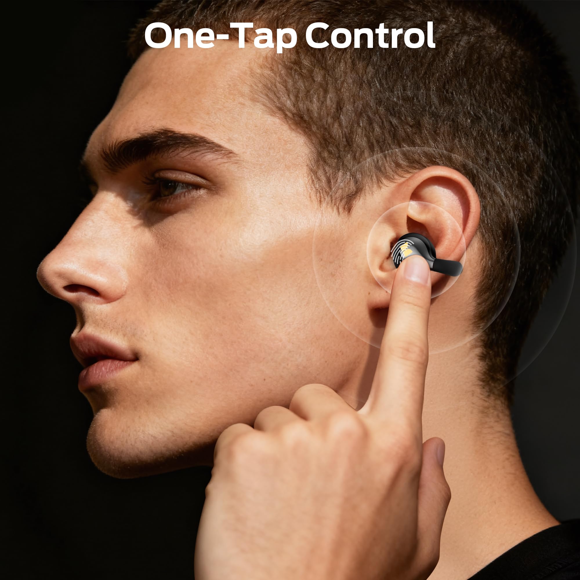 Monster Open Ear AC225 Auriculares, Auriculares Inalámbricos Bluetooth 6.0, Sonido Estéreo, Auriculares Clip-on Ligeros con Micrófono ENC para Llamadas Claras, Tiempo de Reproducción de 36h, Negro