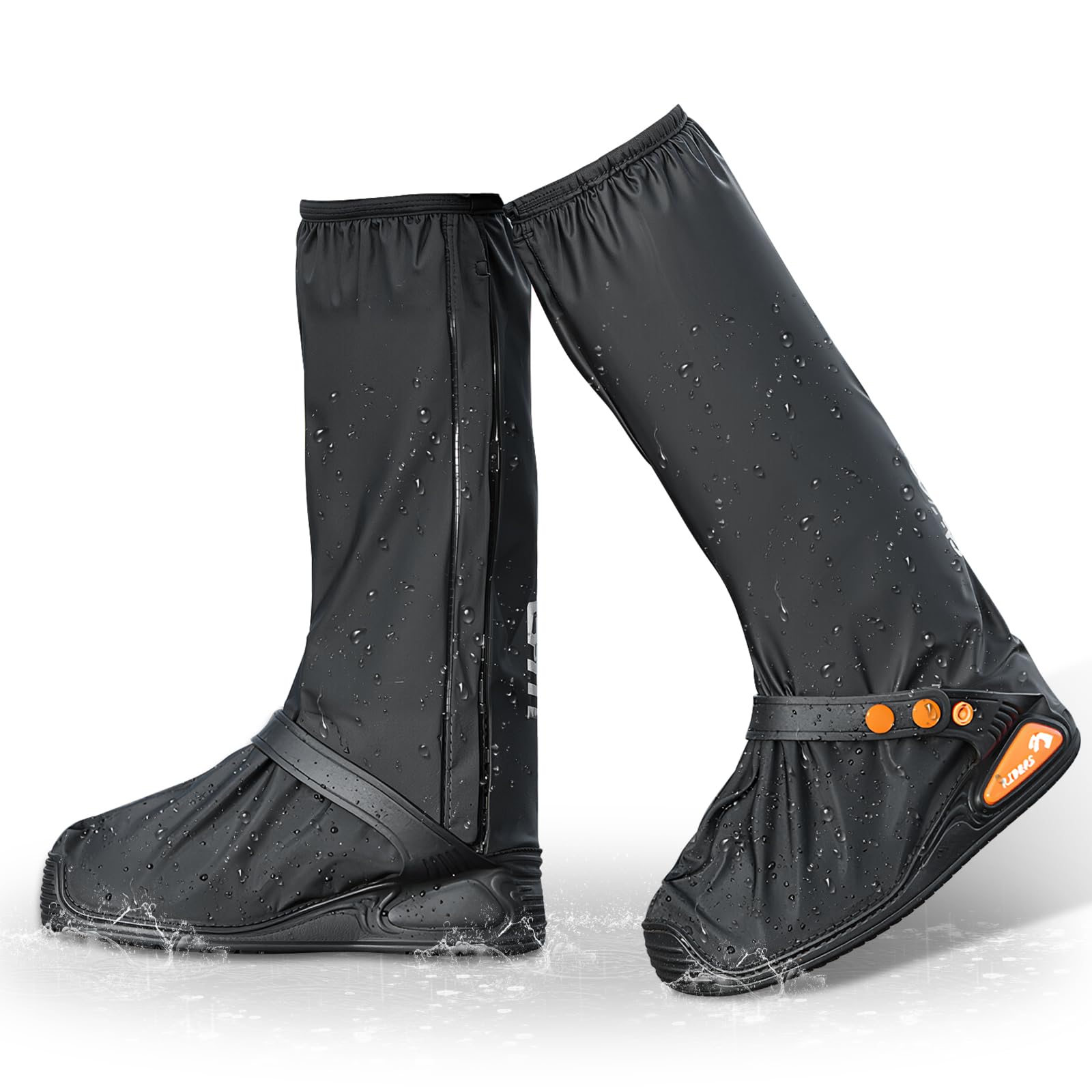 NUOWEI Cubiertas De Zapatos Impermeable, Reutilizable Protector De Zapatos con Tira Reflectante y Cremalleras, Protector De Zapatos Impermeable para Exteriores para Hombres y Mujeres