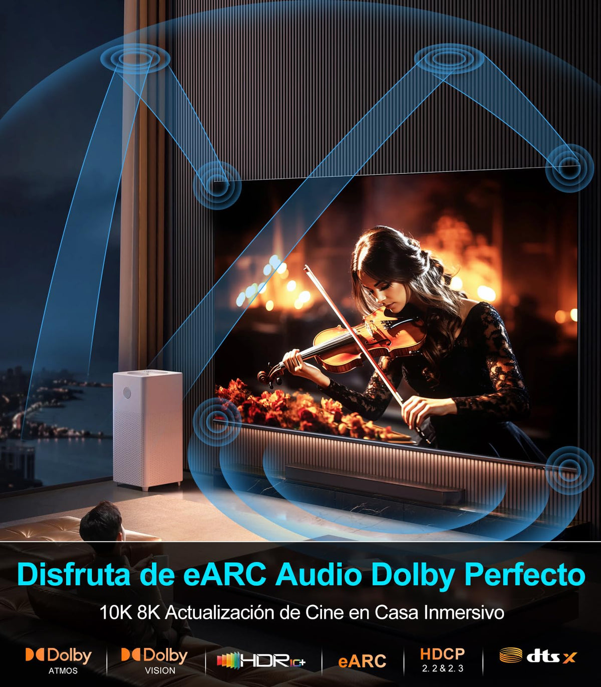 Sniokco 10K 8K Cable HDMI 2.1 48Gbps 3 Metros Certificado Cable HDMI® Ultra Alta Velocidad 0.01ms 4K 240Hz 165Hz 120Hz 8K 60Hz eARC Netflix HDCP 2.3 2.2 HDR10+ TV Monitor Proyector Roku PS5 X-box