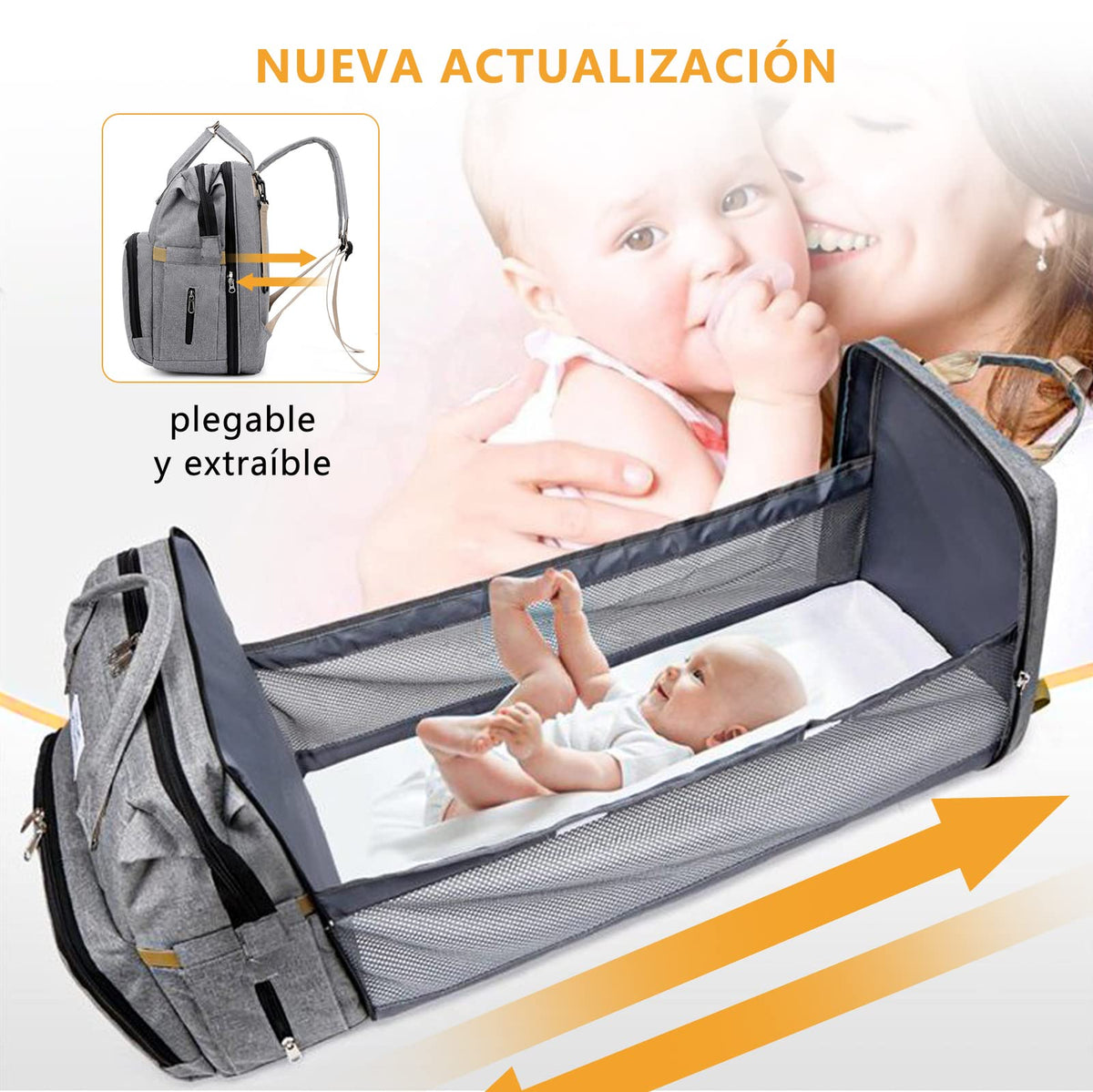 Jasonwell Mochila Pañalera para Bebé - Pañaleras Modernas Backpack Multifuncional de Gran Capacidad Ultra con Cable Usb Exteriores Mochila de Viaje Impermeable Gran Capacidad para Mamá y Papá