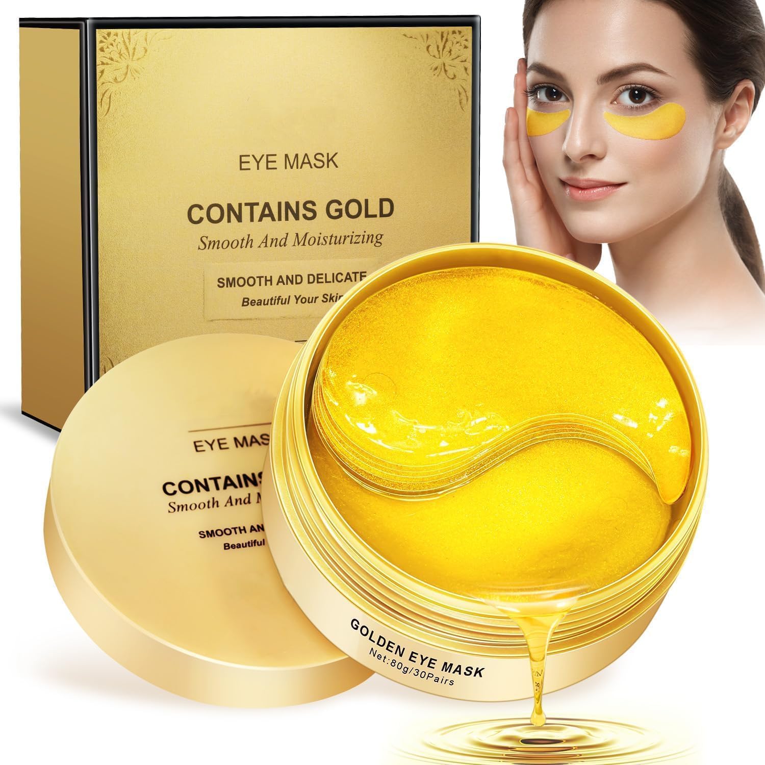Parches para Ojos Máscaras de Ojos de Oro 24K - 32 Pares