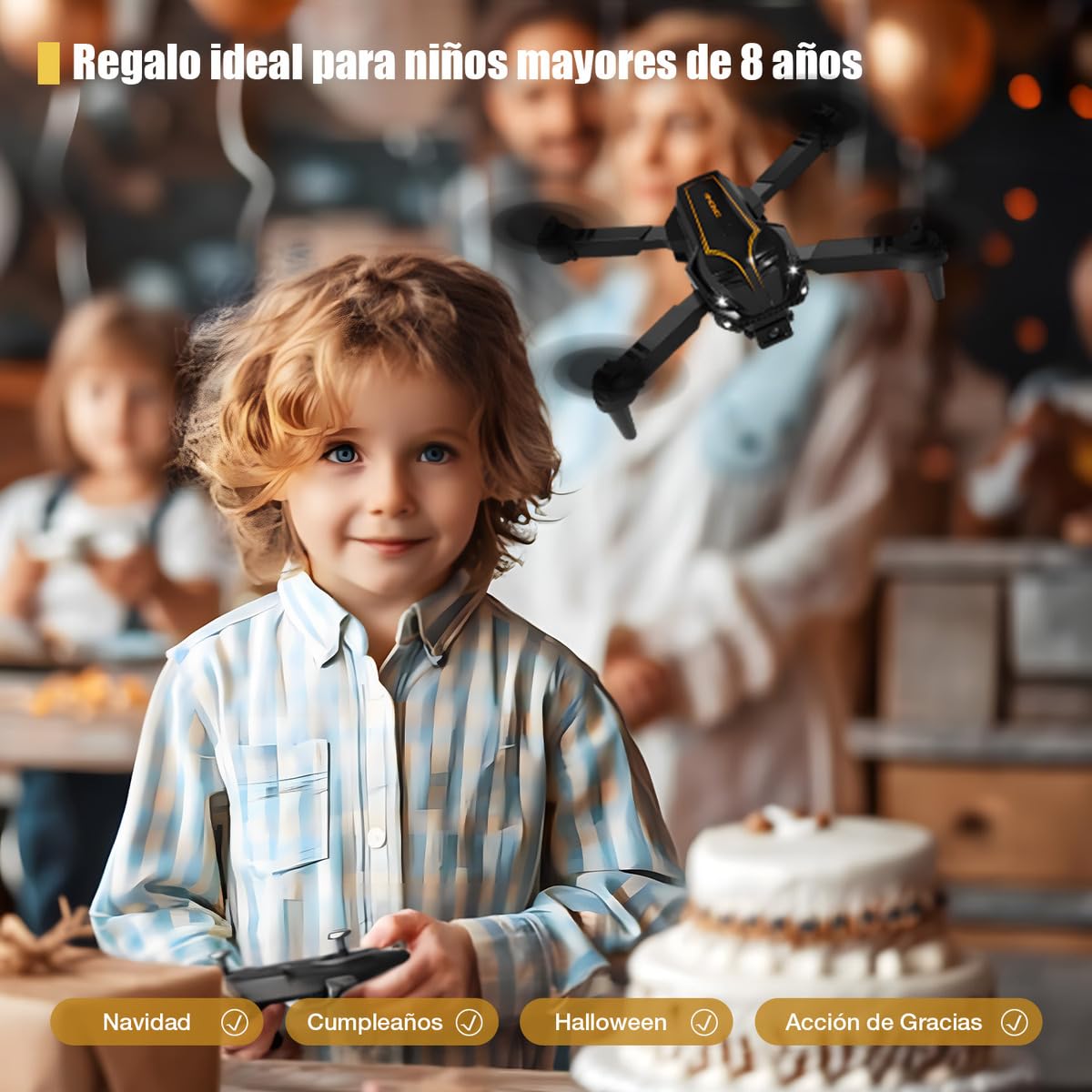 Drones con Camara(s) Wifi Coleccion 2025, 1-4 Baterias 1K/4K/8K (ABSY15 Negro Camara 2 Baterías)
