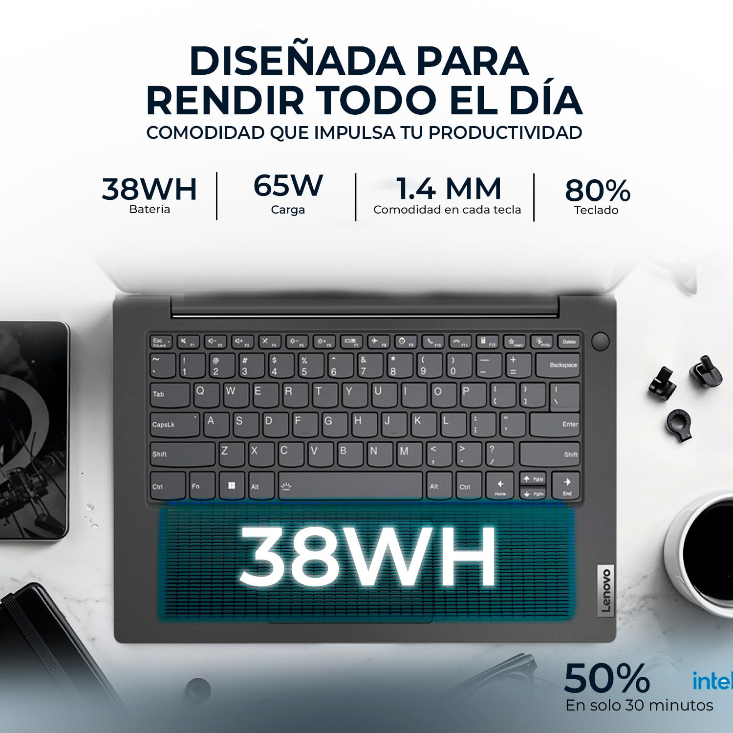 Laptop Lenovo V14 G4 IRU Core i7 13620H 16GB 512GB Pantalla 14" Ingles W11