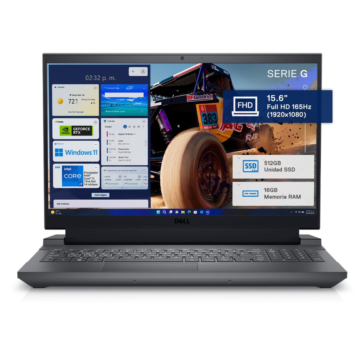 Dell Laptop Gaming Serie G 5530, NVIDIA GeForce RTX 4050 (6GB), 15.6" FHD Ci7-13650HX (14Cores), 16GB 512 GB SSD