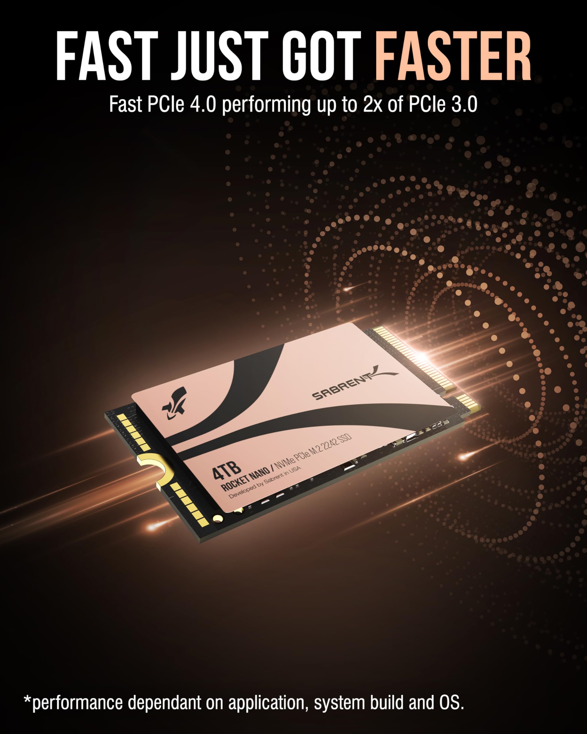 SABRENT Rocket 2242 4TB NVMe SSD, PCIe 4.0 x4 M.2 2242 Unidad de Estado sólido Interna, TLC NAND, hasta 7300MB/s de Lectura y 6400MB/s de Escritura, SSD Compacto para laptops, Mini PC y Dispositivos